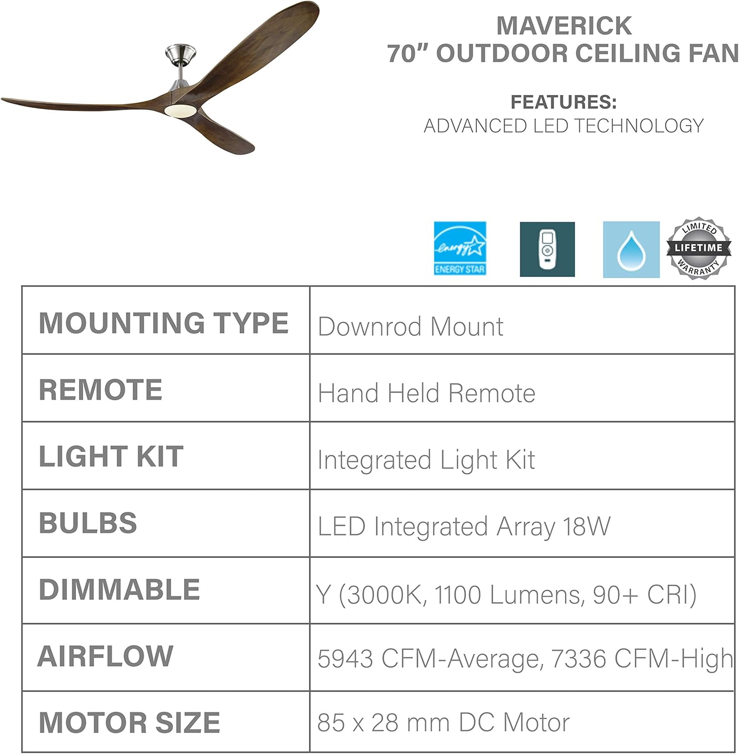 Bеѕt Cуbеr Dеаlѕ 🔥 Monte Carlo 3MAVR70BSD Maverick Max Energy Star 70 Ceiling Fan with LED Light and Hand Remote Control, 3 Balsa Wood Blades, Brushed Steel Blасk Frіdау Sаlе 2022 Monte Carlo 3MAVR70BSD Maverick Max Energy Star 70 Ceiling Fan with LED Light and Hand Remote Control, 3 Balsa Wood Blades, Brushed Steel