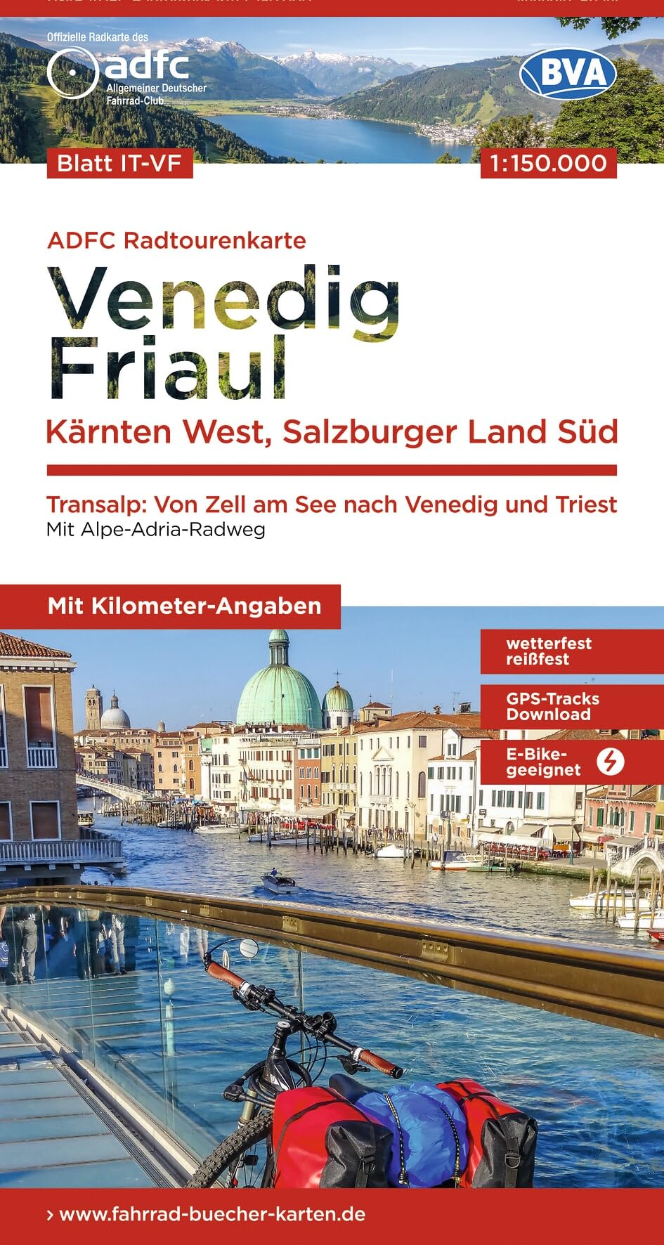 Venedig, Friaul, Kärnten West TRANSALP cycling map (29): Transalp: Von Zell am See bis Venedig und Triest. Mit Alpe-Adria-Radweg (Radtourenkarte)