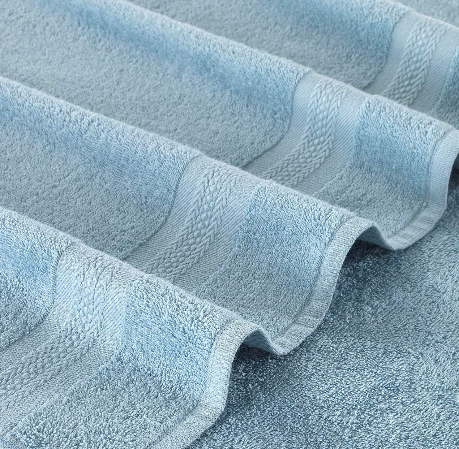 REGAL RUBY, 6 Piece Towel Set, 2 Bath Towels 2 Hand Towels 2 Washcloths, Soft and Absorbent, 100% Turkish Cotton Towels for Bathroom Shower Towel, Bath Linen Set Blue