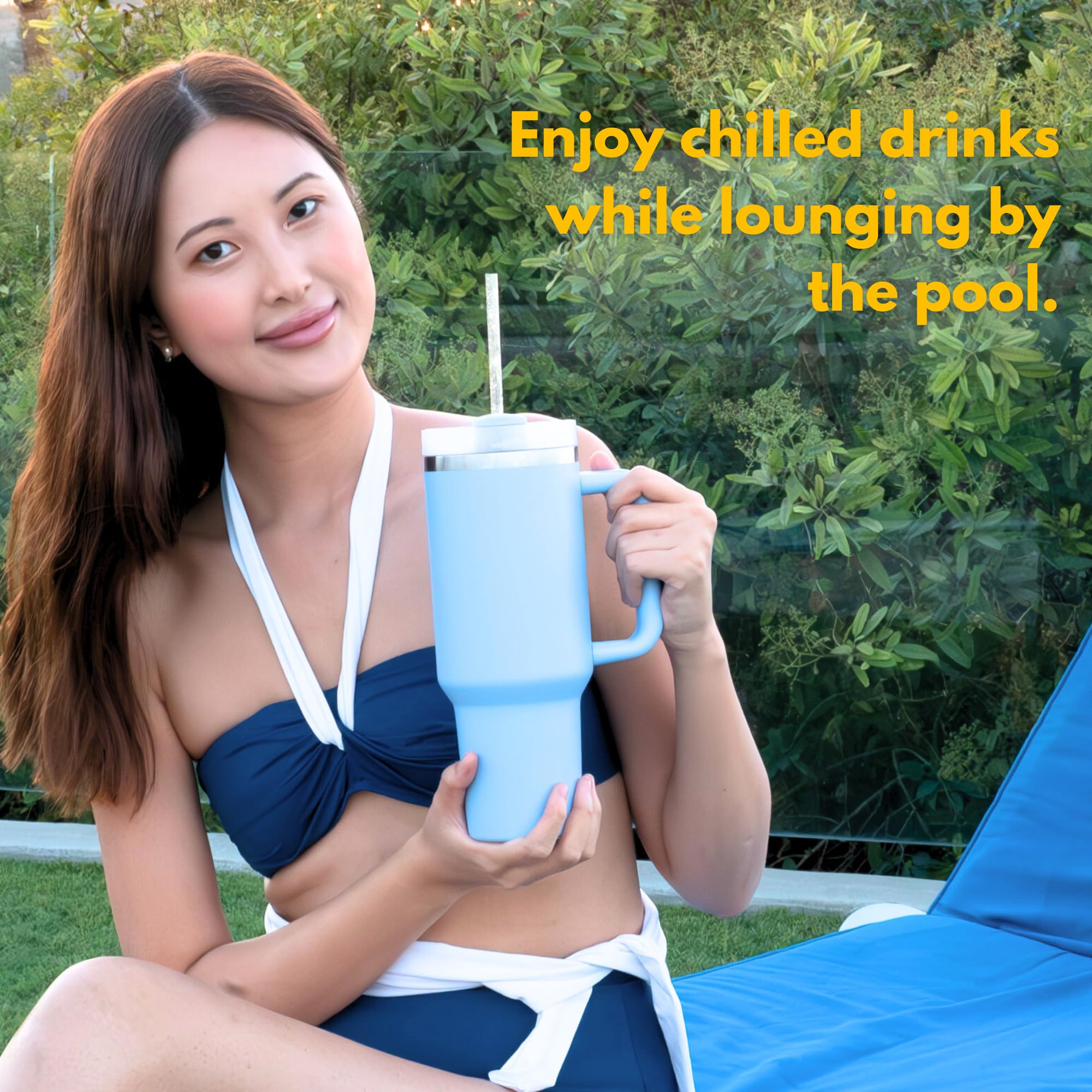 40oz Insulated Tumbler with Handle (Sand Dune) thumbnail 5