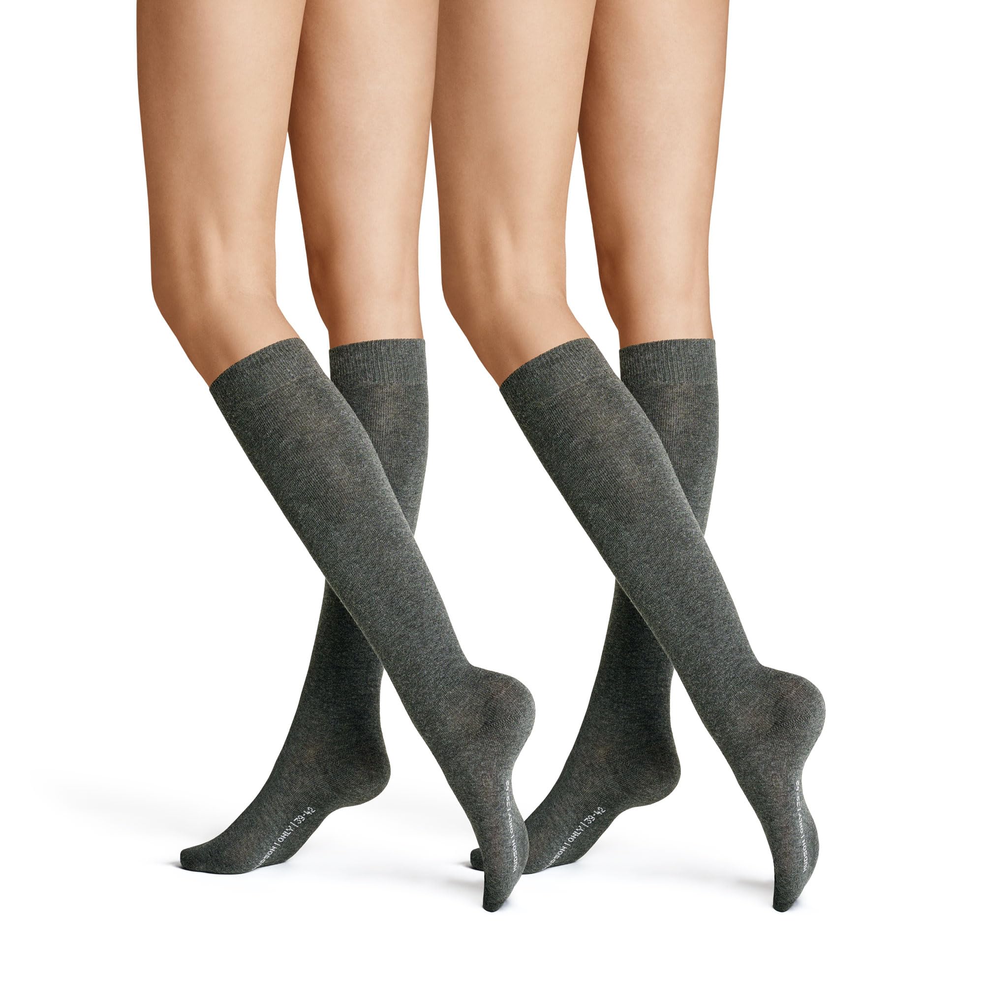Hudson Women's Pack of 2 100 DEN Knee-High Socks - Grey - 7