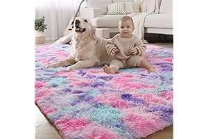 LOCHAS Luxury Soft Purple and Pink Rainbow Rug