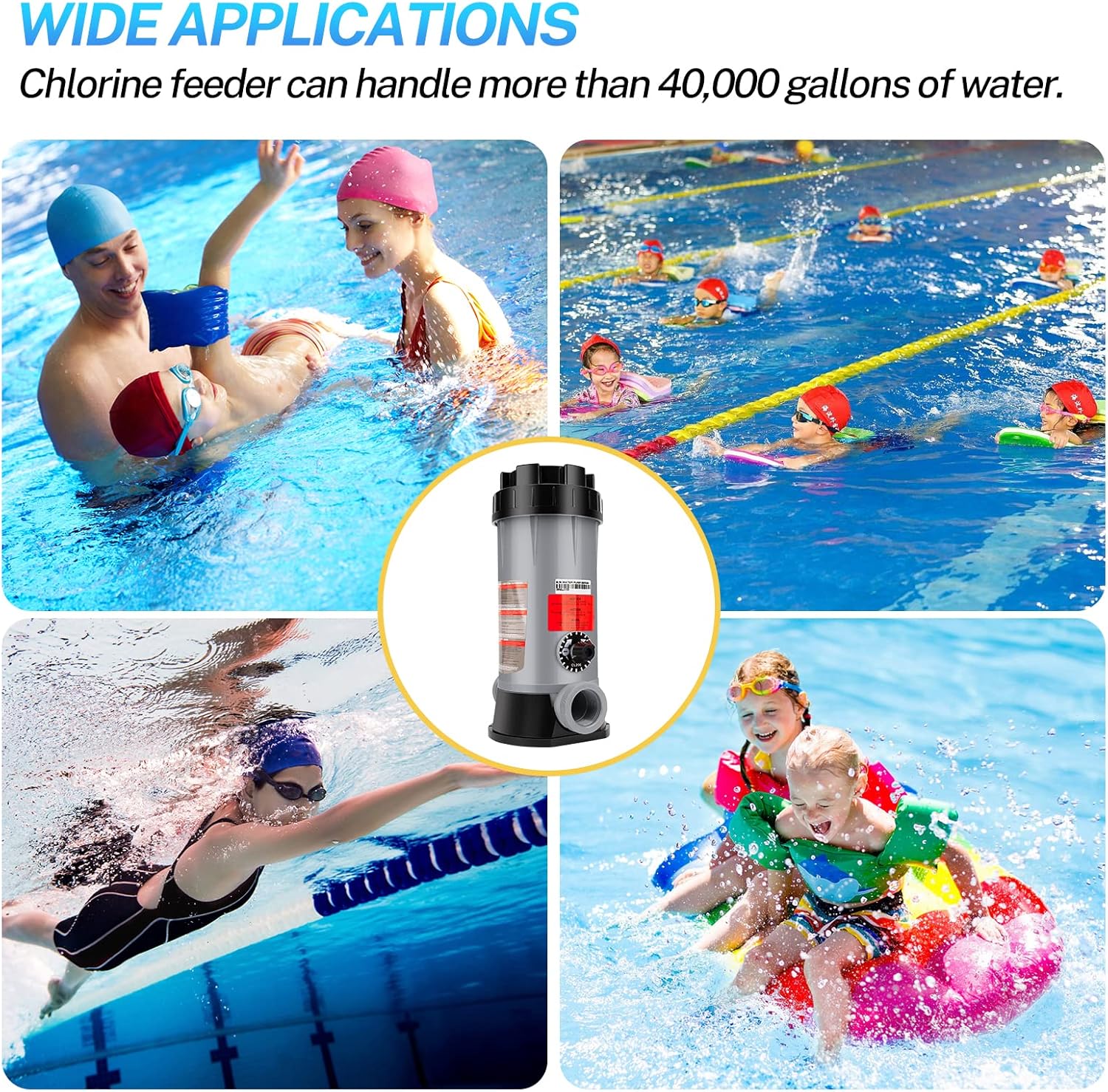 CL200 Inline Automatic Chlorinator Compatible with Hayward Cl200 Chemical Chlorine Feeder for Above Ground Pool, Inground Swimming Pool Chlorine Dispenser Tablet in-line Auto Chlorinator 2-Inch