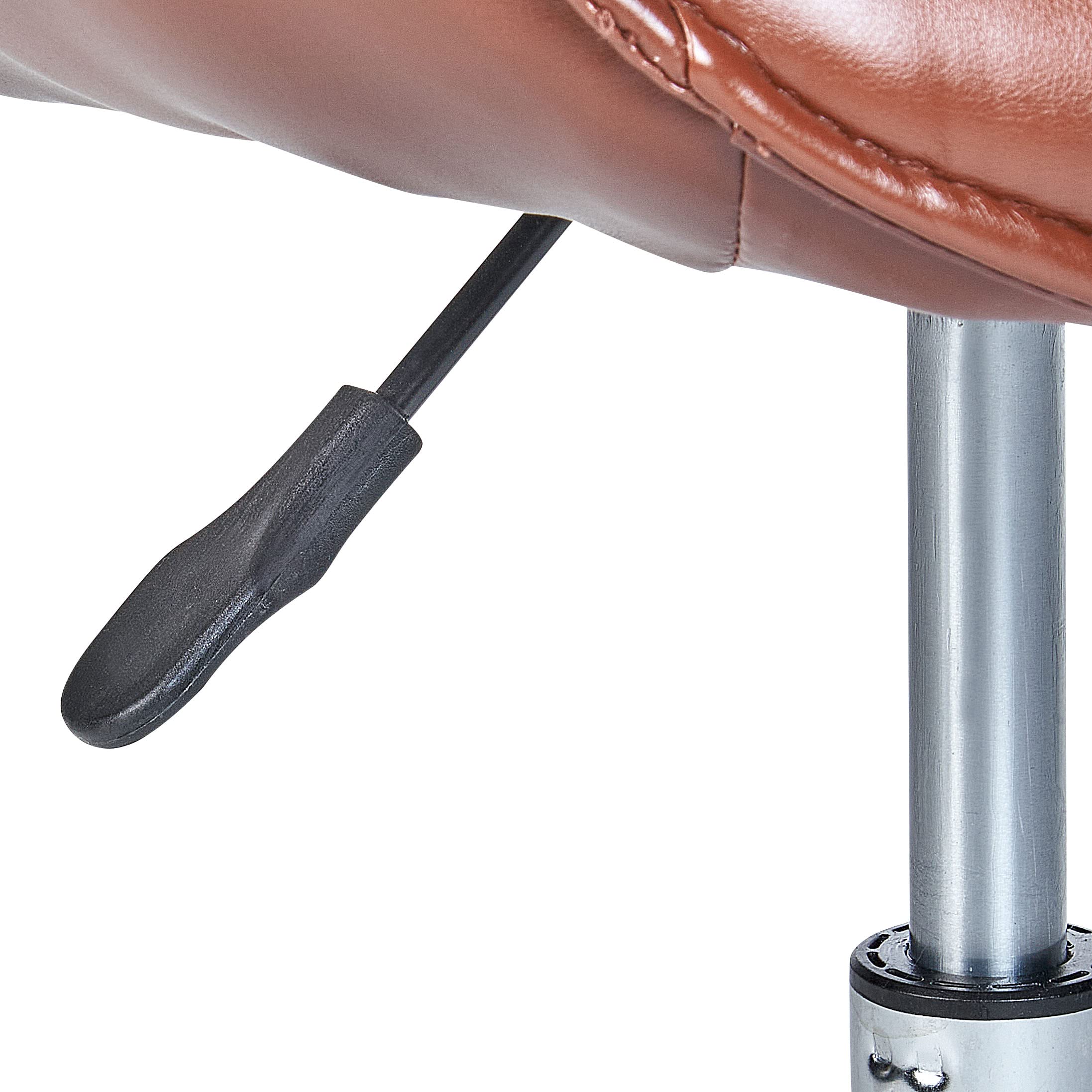Beliani Élégant Fauteuil de Bureau Pivotant à Hauteur Réglable en Cuir PU Marron Newdale