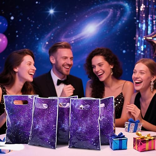 Miniatura 6 de Ctosree 50 unidades de bolsas de dulces para fiesta de galaxia, bolsas de golosinas de galaxia, bolsas de regalo de fiesta, bolsas de regalo de