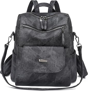 Women Backpack Waterproof Anti-Theft Lightweight PU Fashion Travel Multipurpose Convertible Purse Shoulder Bag Handbag Backpack