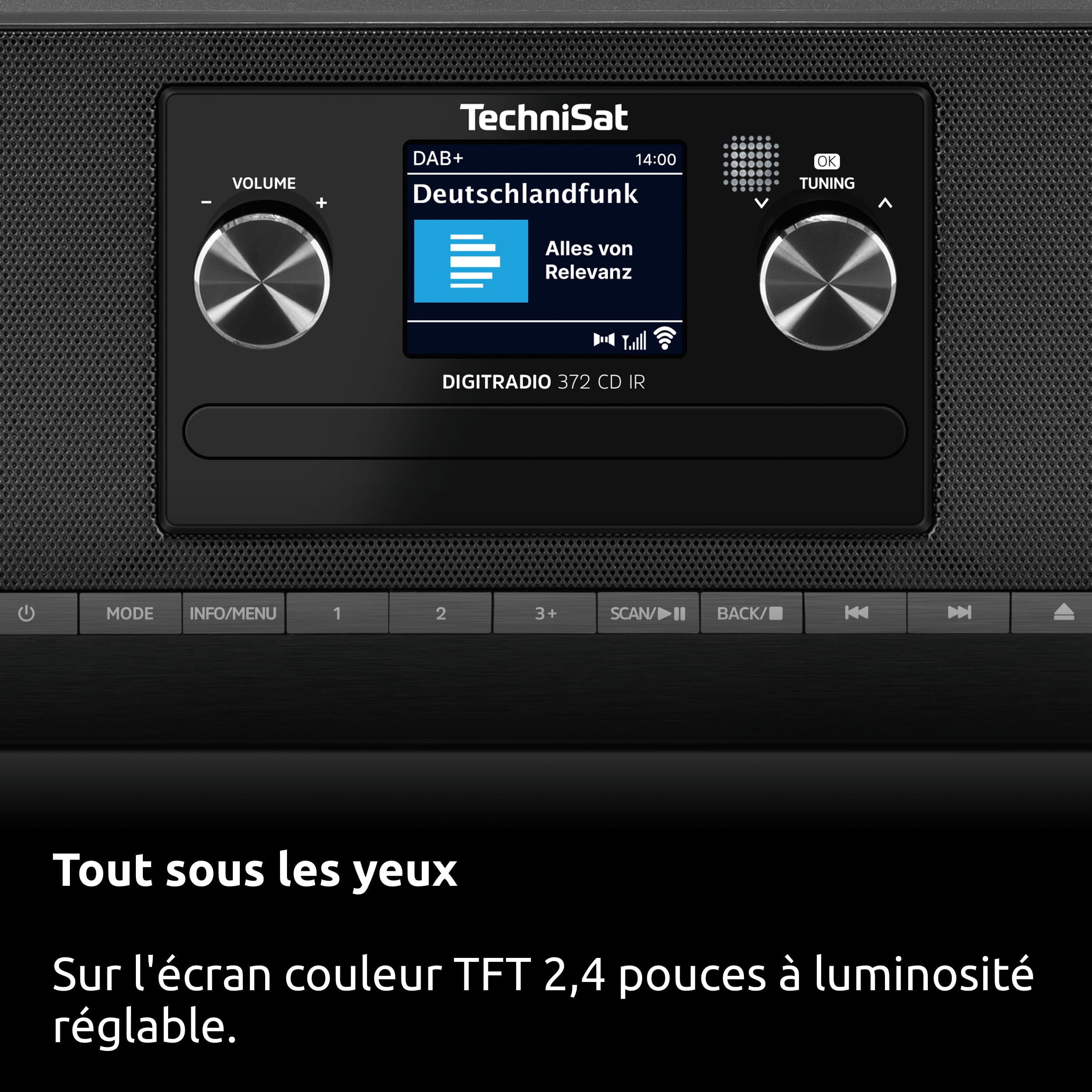 TechniSat DIGITRADIO 372 CD IR – Radio Internet stéréo avec Dab+, FM