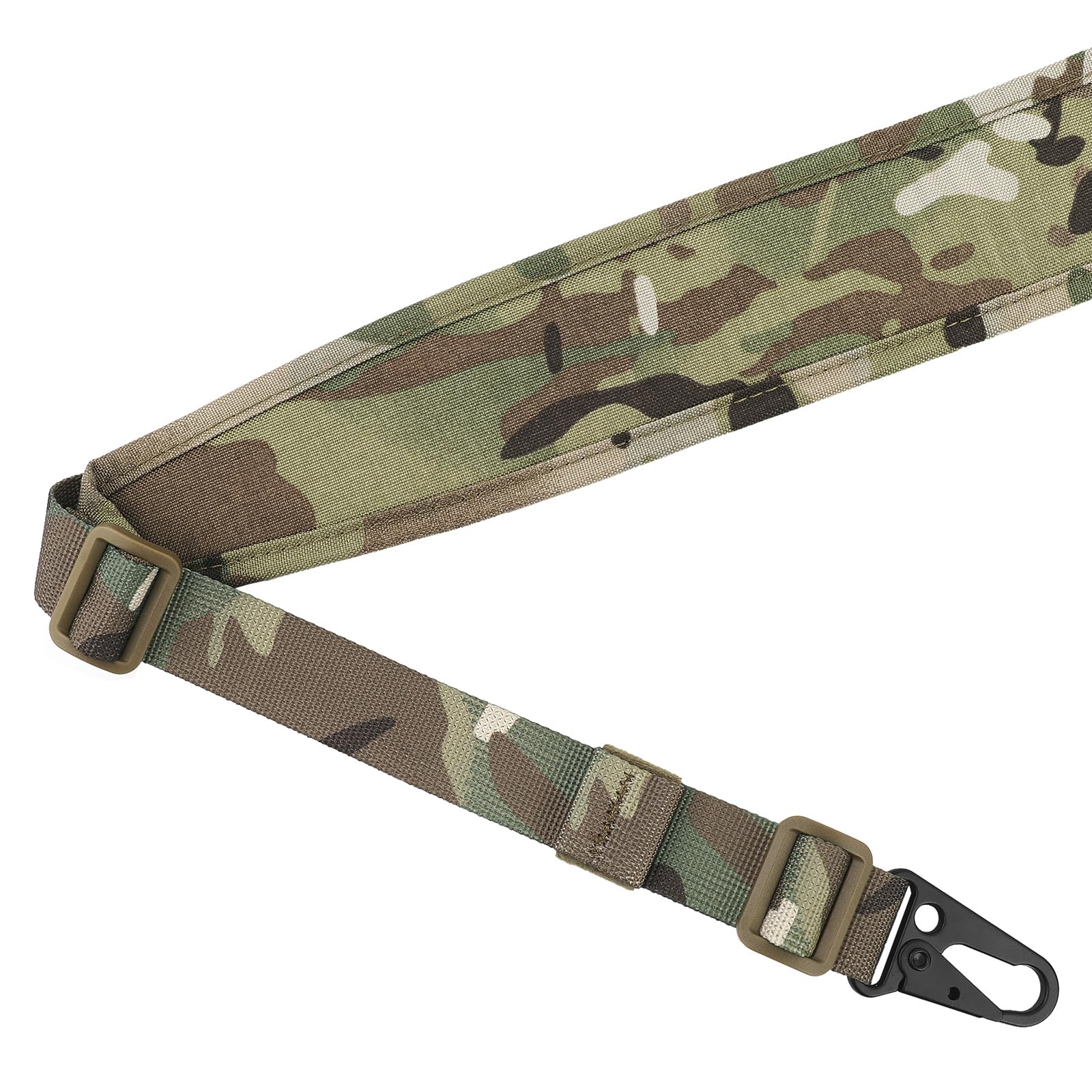 Bandoulière tactique 1/2 points pour fusil, sangle réglable et flexible avec attaches rapides en métal pour fusil, airsoft, fusil de chasse