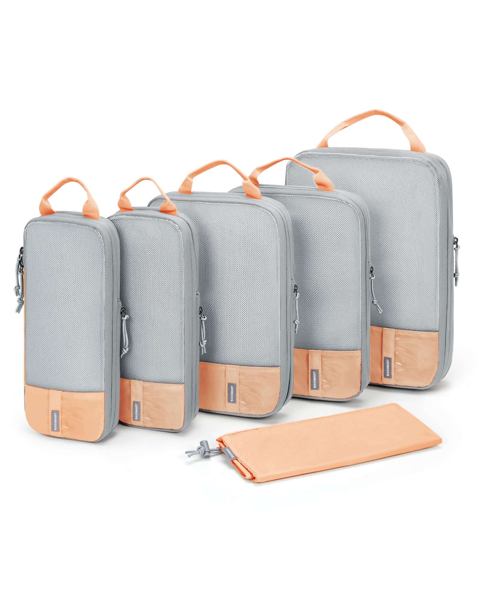 BAGSMART6 Set Compression Packing Cubes - Lightweight Travel Essentials, Durable Luggage Organizer