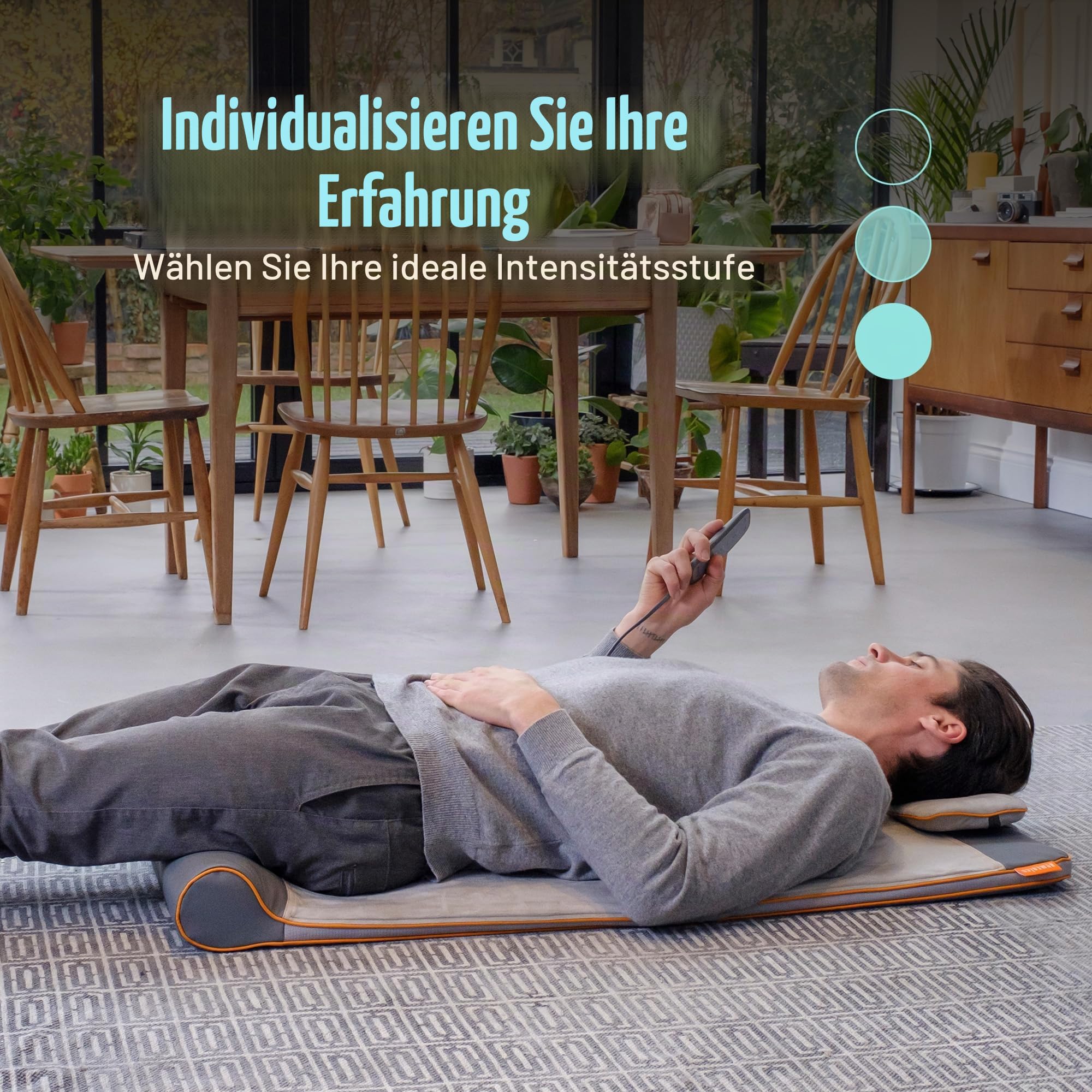 Homedics Stretch Stretchingmatte inspiriert durch Yoga, Yogamatte Gymnastikmatte Fitnessmatte mit 7 Luftkammern für Fitness und Entspannung, Dehnung der Muskulatur und Verbesserung der Beweglichkeit