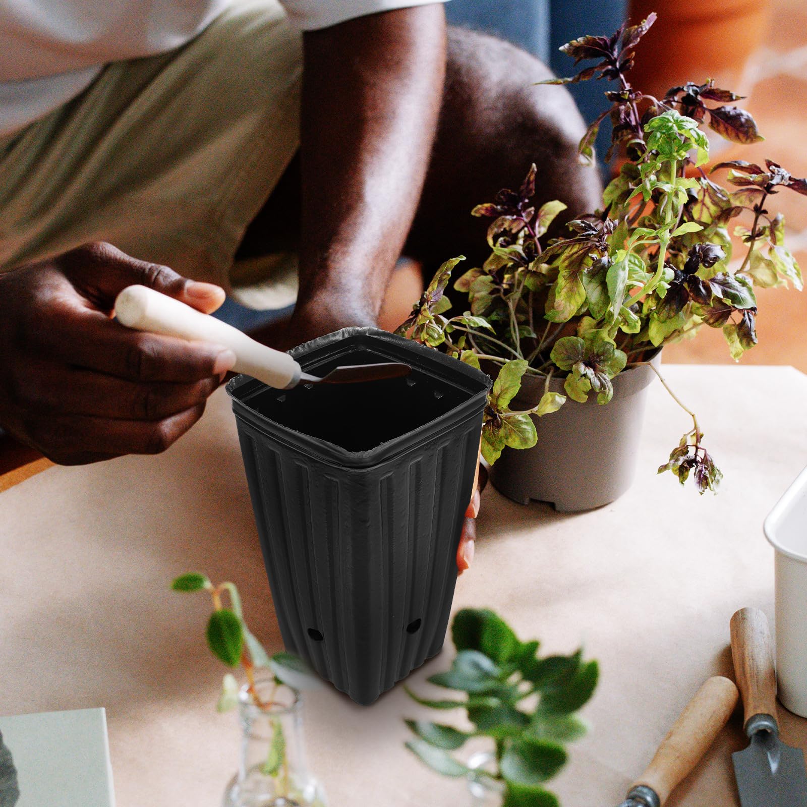MAGICLULU Macetas Altas para Vivero de Plantas Protección de Raíces y Diseño Multipropósito, 30 Piezas de PP para Cultivo de Flores y Frutas en Jardinería