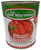 Vista 5 de La San Marzano Paquete de 6 tomates triturados picados en cubitos italianos, 100% producto de Italia, lata de 6 x 28 onzas, estilo italiano