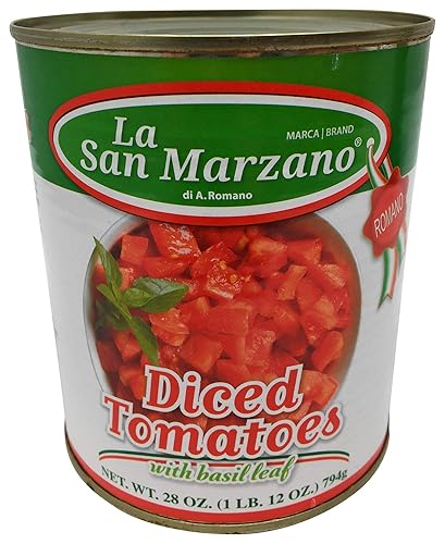 Miniatura 5 de La San Marzano Paquete de 6 tomates triturados picados en cubitos italianos, 100% producto de Italia, lata de 6 x 28 onzas, estilo italiano