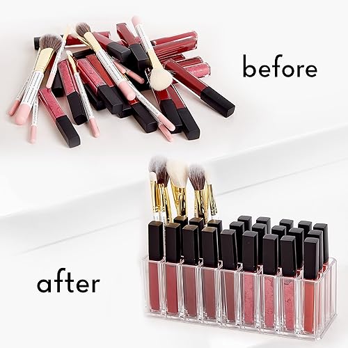Miniatura 2 de Organizador de brillo de labios, 27 espacios de acrílico transparente, vitrina de brillo de labios