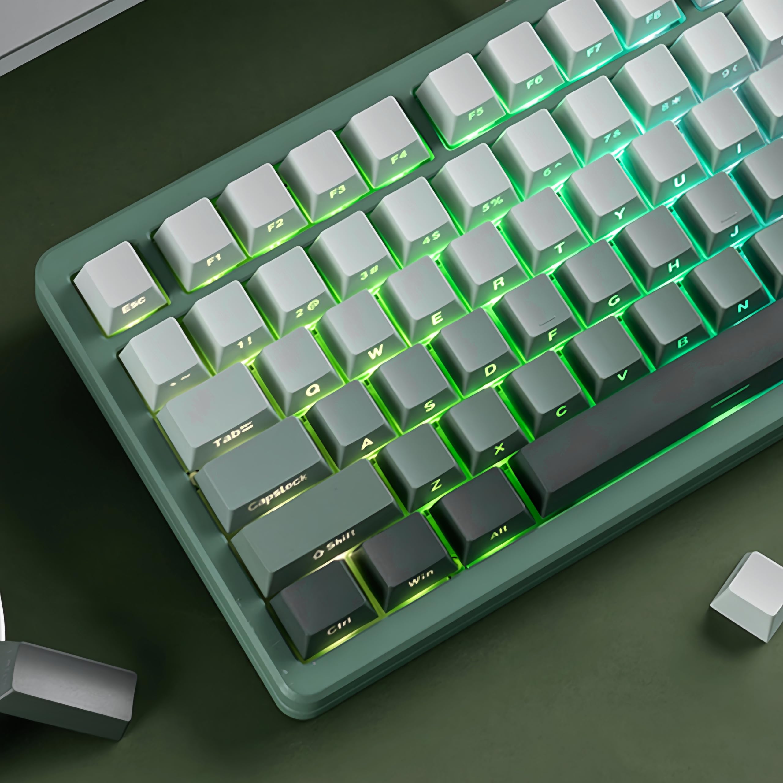 dagaladoo Shine Through keycaps Set,Double Shot PBT keycaps Gradient