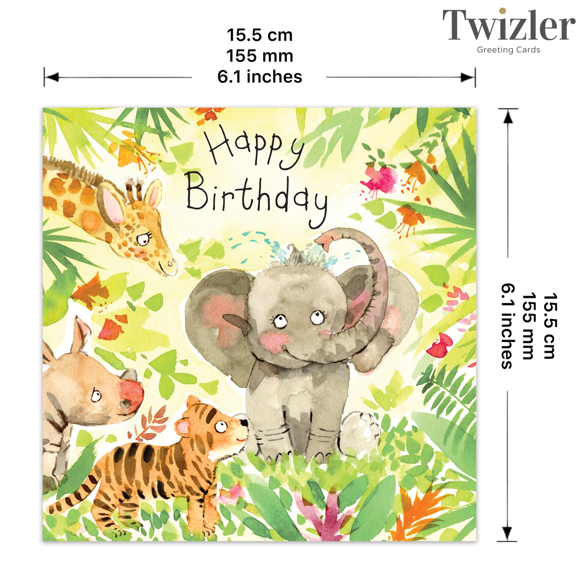 TWIZLER Geburtstagskarte Für Mädchen Mit Waffel-Design – 15,5x15,5 Cm, Inkl. Umschlag