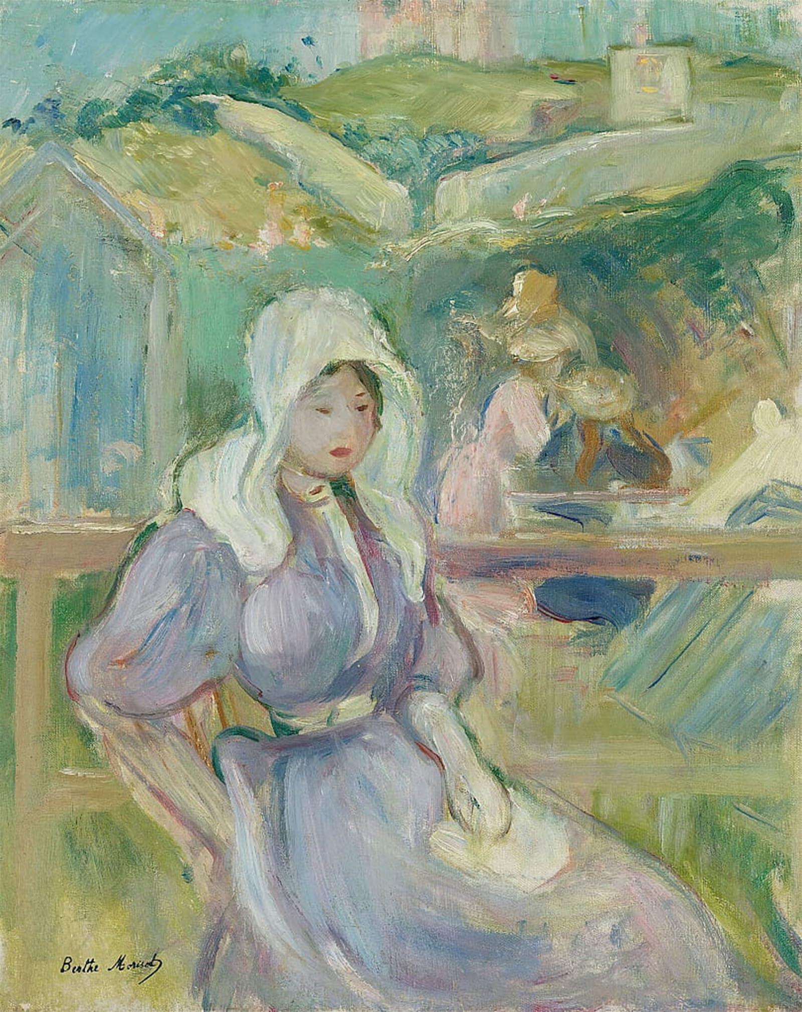 Posteriik No Frame Vintage Art Print Images Pictures Print On The Beach At Portrieux By Berthe Morisot Modern Colour Posters For Office Home Decor 60X90cm
