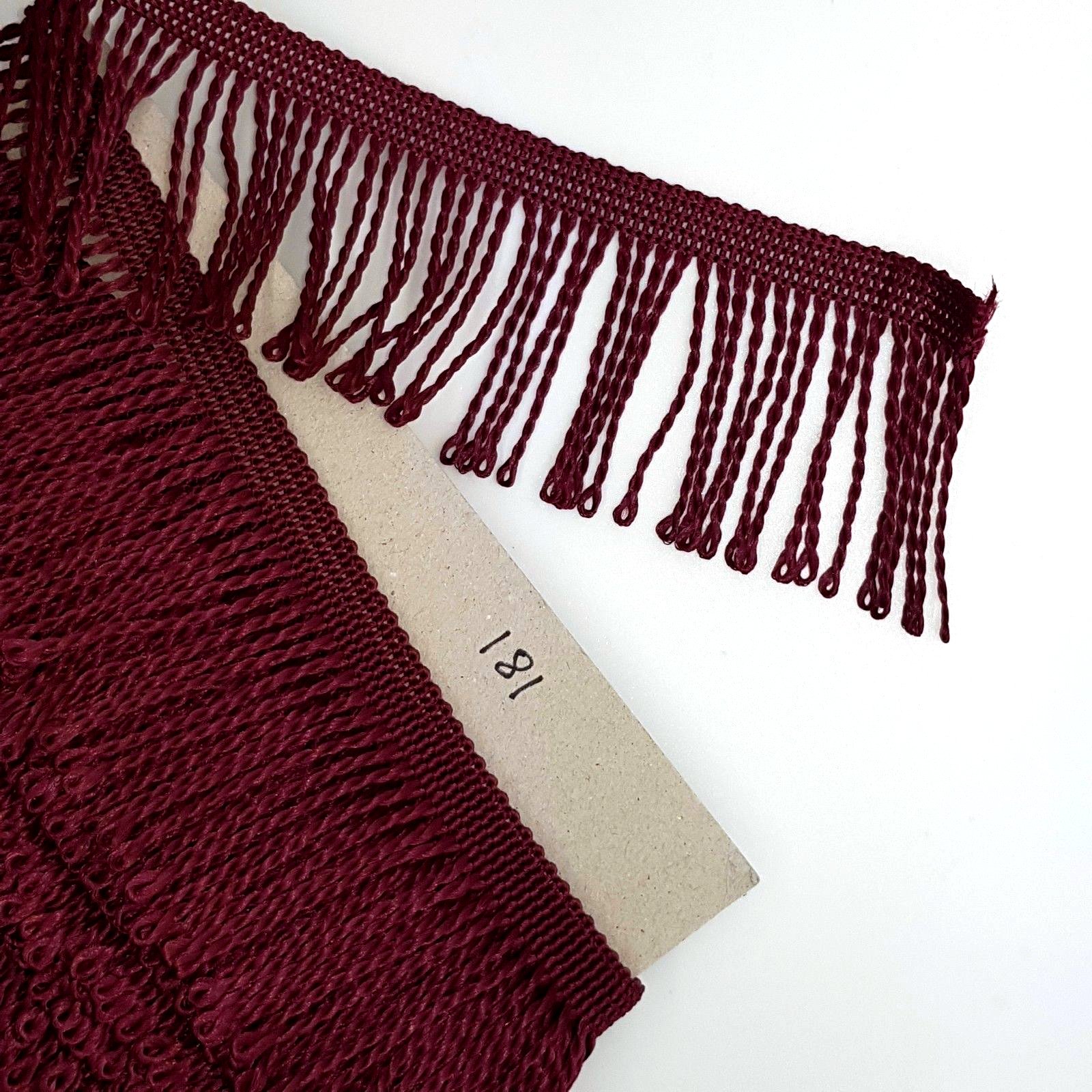 Fringe Tassel Trim, 5 metres x 60 mm Wide for Dance Dresses, Curtains, Lamps, Trimmings, Bags, Costumes, DIY (Cranberry 181)