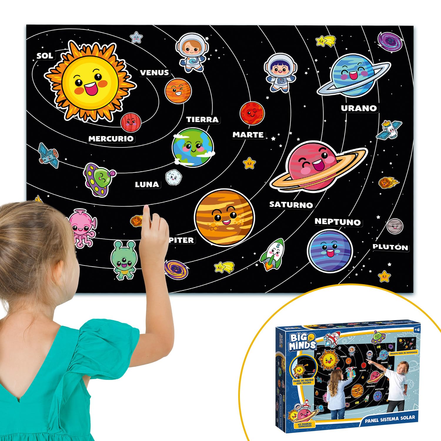 Big Minds - Discover The Solar System | Solar System For Kids With Figures In Spanish | Montessori Toys | Gifts For Boys And Gifts For Girls | 4 Year Old Girl Gifts | 4 Year Old Boy Gifts