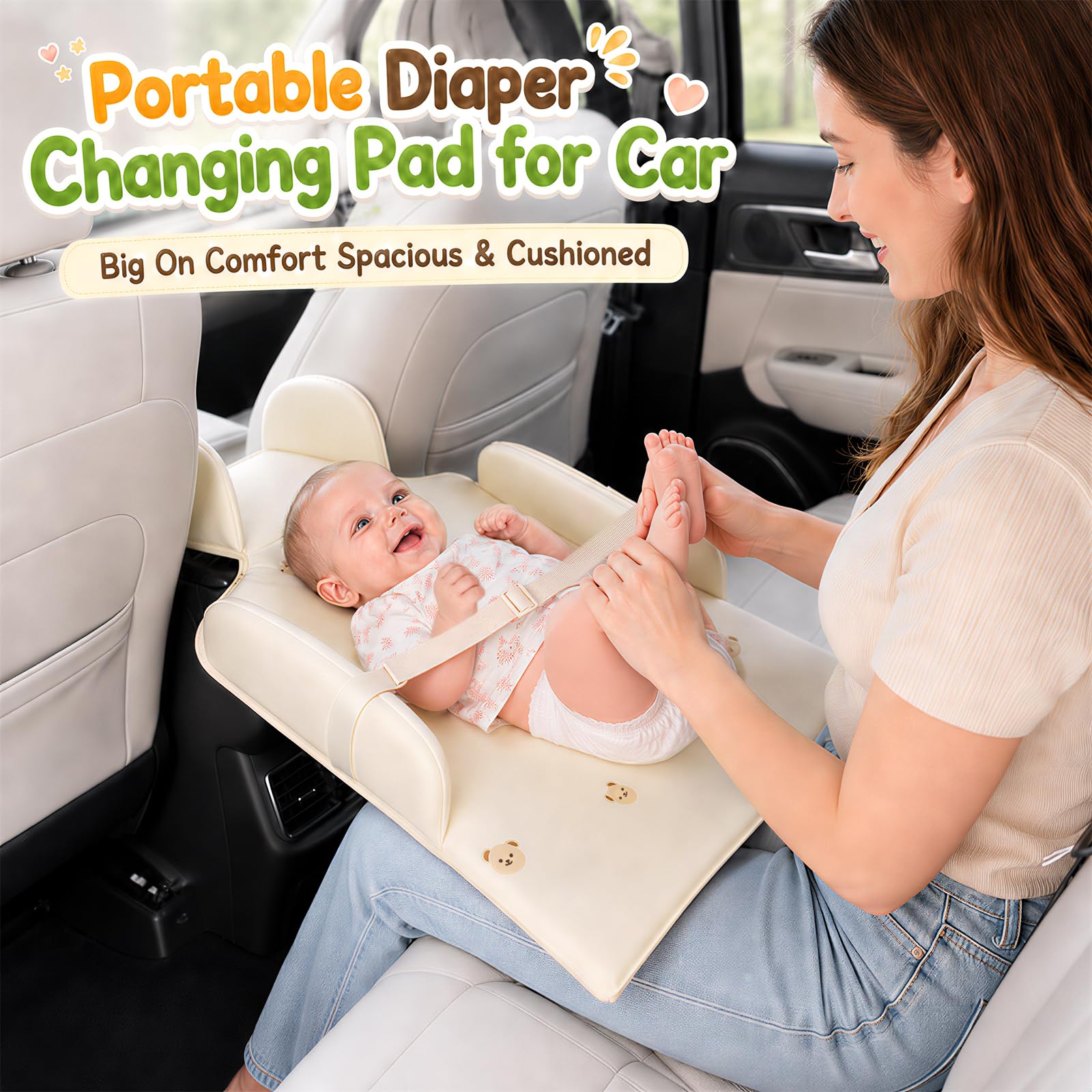 Cambiador de pañales portátil para coche, cambiador inteligente para bebé y cambiador de pañales de viaje, para recién nacidos, estación de cambio de viaje para bebé