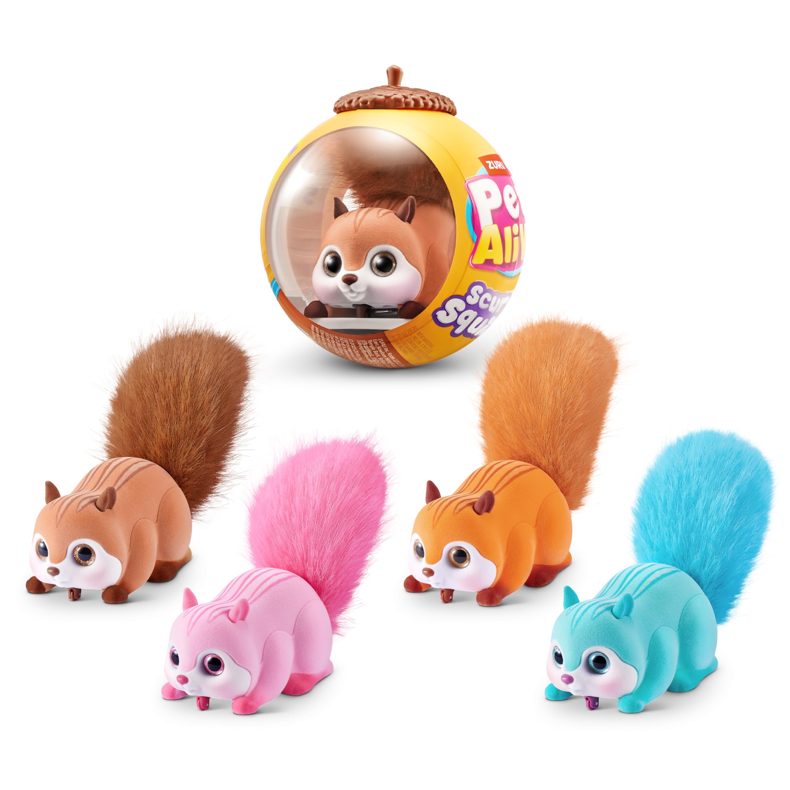 Pets Alive Scurry'n Squirrel (Rose) de ZURU – Jouet Animal Robotique Interactif, Écureuil Mobile avec Mouvements et Sons Réalistes, 2 Ans+ - 2