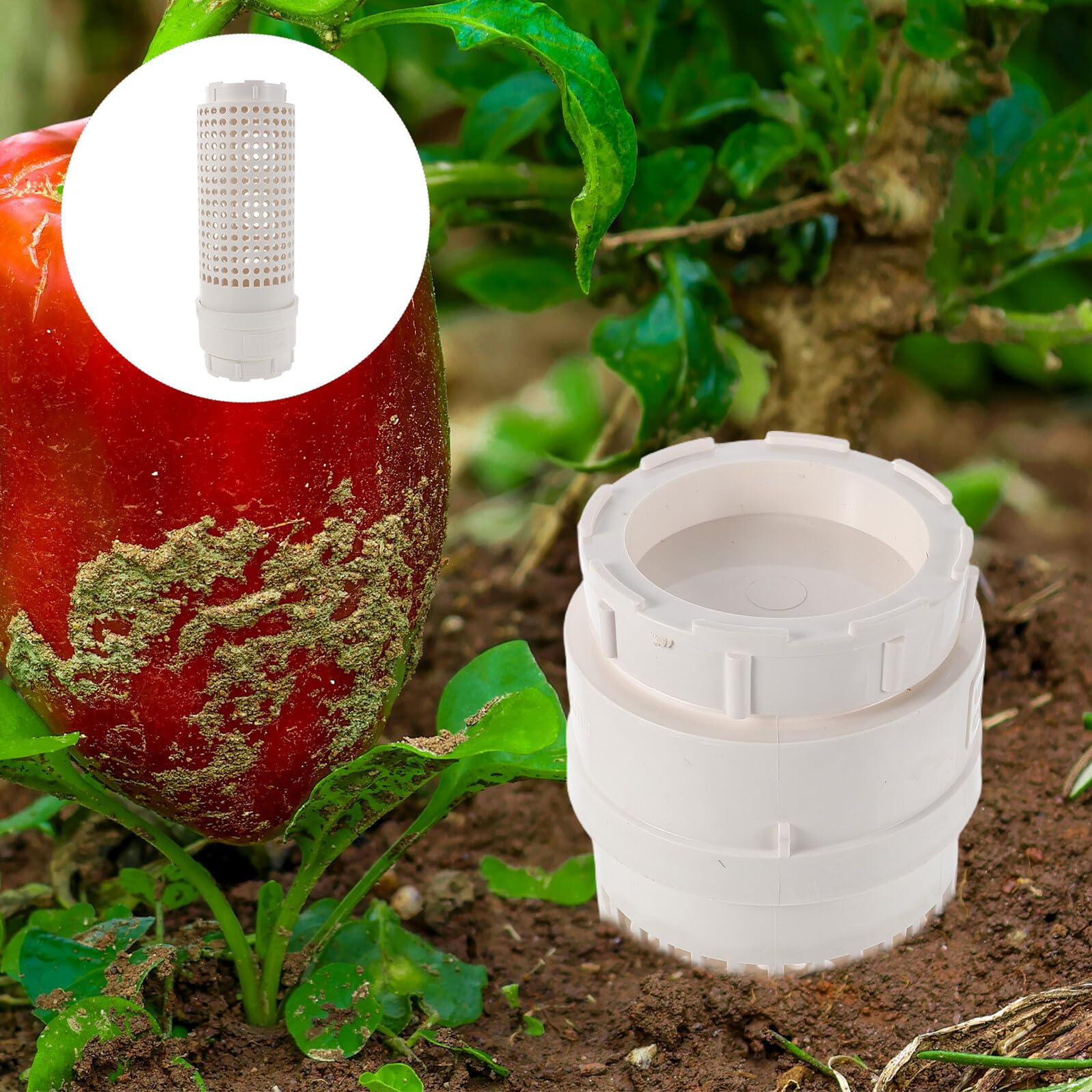 TOYANDONA Compostera de Jardín con Tapa y Orificios de Aireación Compostera Enterrada Compacta para Residuos de Cocina y Hojas Kit de Lombricompostaje para Balcón y Huerto de Interior y