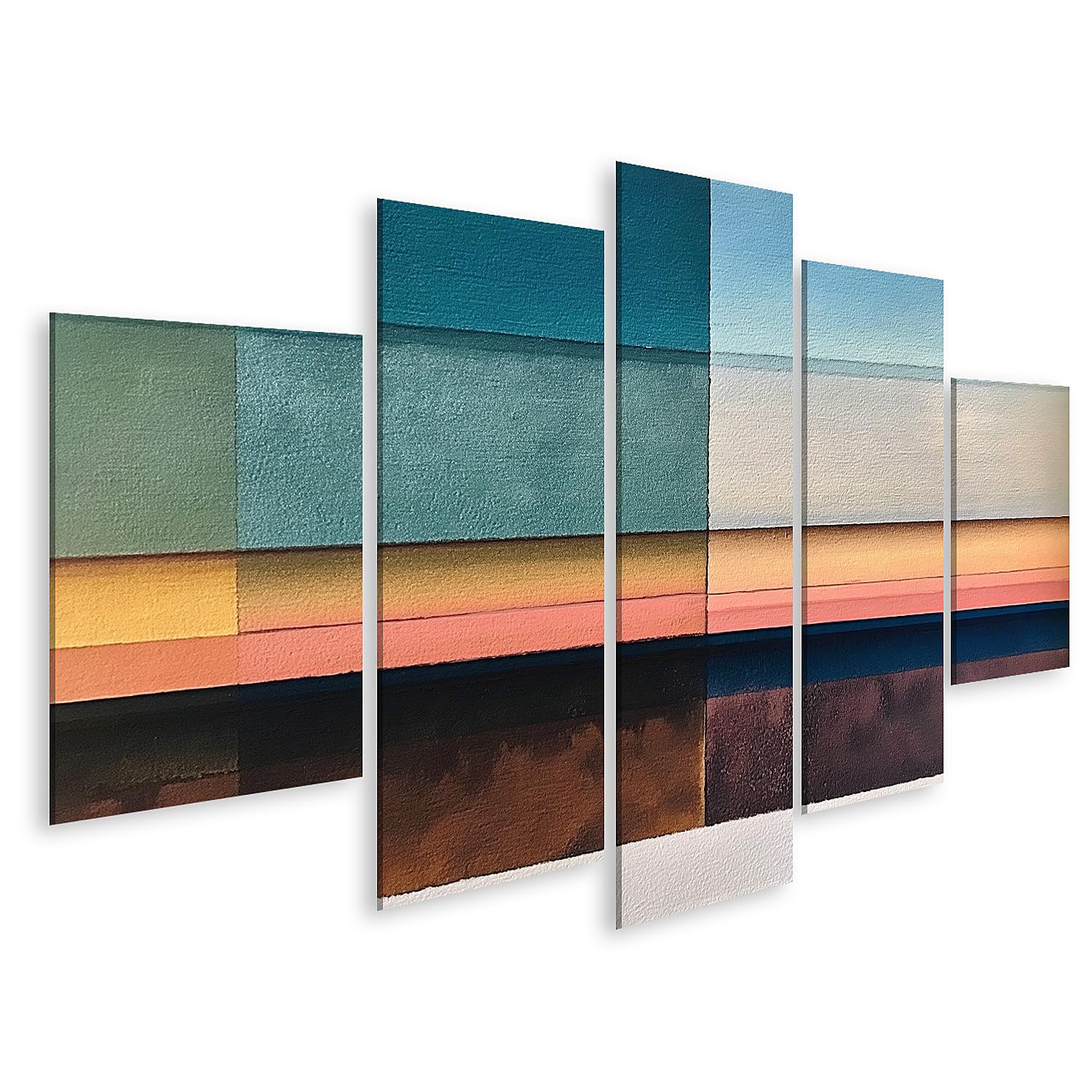 islandburner Bild auf Leinwand Faszinierende Abstraktion Kunstdruck Wohnzimmer Für Kunstliebhaber - 5-teilig