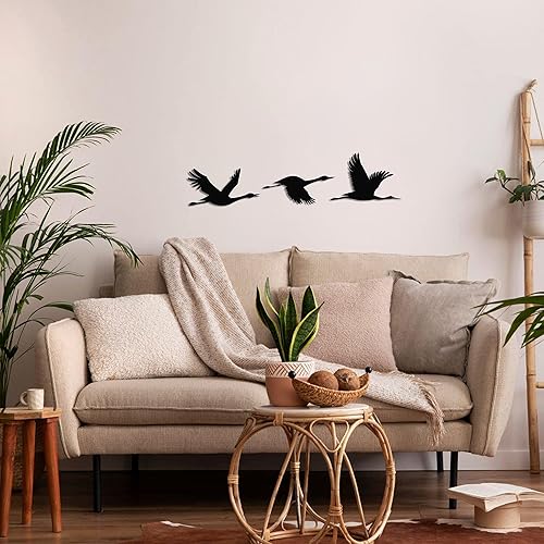 Miniatura 2 de DEKADRON Arte de pared de metal, pájaros de grúas, decoración de pared de metal, decoración de interiores, decoración de sala de estar, regalo para
