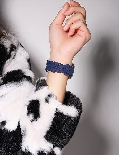 Miniatura 5 de TOYOUTHS - Correa de silicona para mujer, compatible con Apple Watch de 424445 mm suaveelásticarecortes florales de