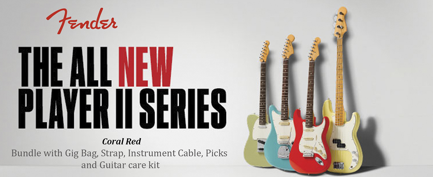 Amazon.com: Fender Player II Stratocaster HSS - Coral Red Bundle