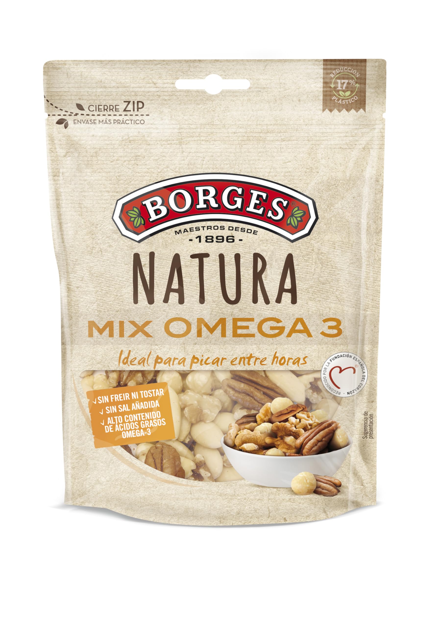 Borges Cocktail de Nueces Crudas Omega 3 Natura 100g