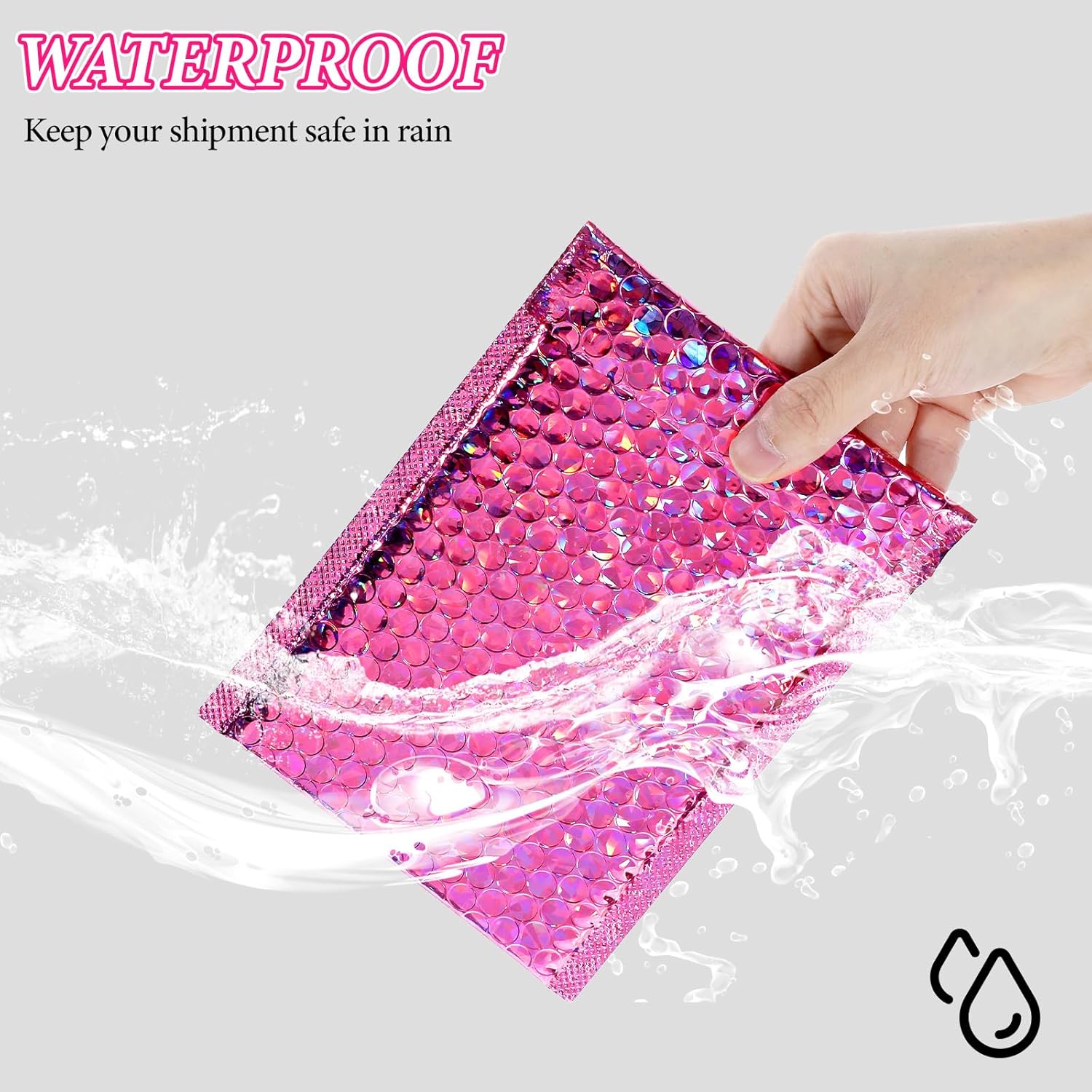 60 Pcs Bubble Mailers Holographic Bubble Mailers Opaque Padded Envelopes Self Seal Shipping Envelopes for Mailing, Packaging, Boutique, Thick Bubbles Padded Mailer - 5.9 x 7.87 Inch