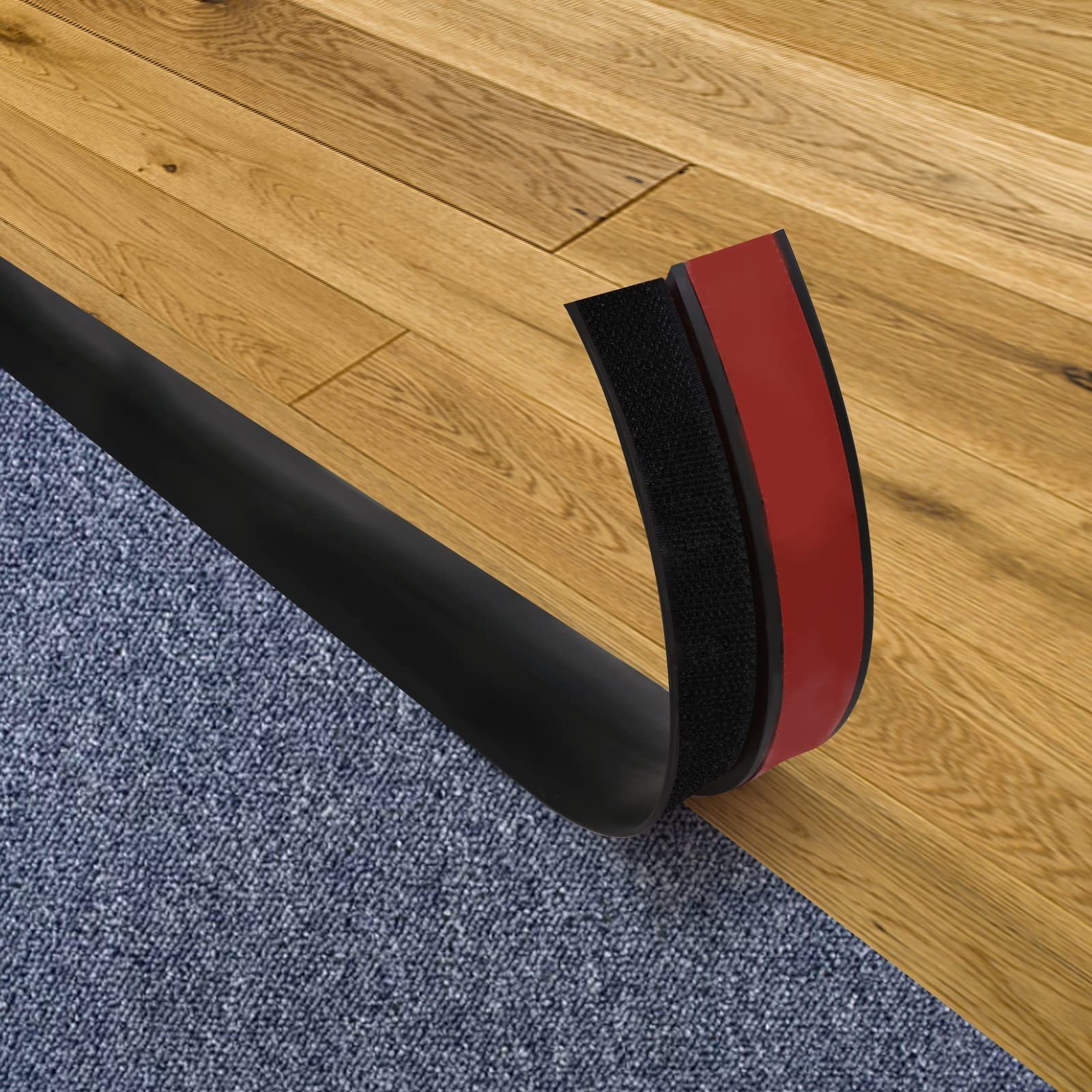 Asxcaq Black 3/6M Carpet Trim Strip Self Adhesive Laminate Floor Door Strip Transition Threshold Door Floor Strips, Suitable For Carpet Threshold Transition Height Less Than 3/5/10/15/20Mm(,5Mmx6meter)
