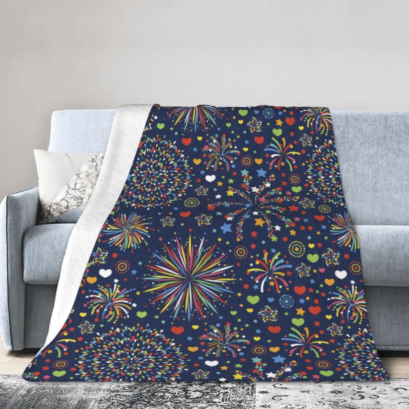 Noble Ren Colorful Children'S Fun Fireworks Ultra-Soft Micro Fleece Blanket Winter Warm Soft Lannel Fleece Throw Blanket For Couch Sofa Bed 40"X30"