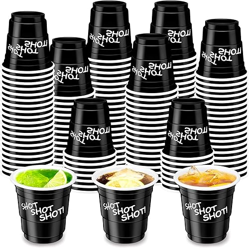 100 vasos de plástico de 2 onzas vasos desechables de plástico para despedida de soltera Navidad cumpleaños degustación servir aperitivos