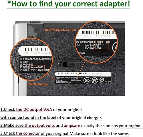 Miniatura 6 de Cargador adaptador de CA de 45 W para Dell Inspiron 13-7000 15-5000 15-3000 5100 Series 5559 5558 5755 5758 3552 5378 7378 5570 LA45NM140 HA45NM140
