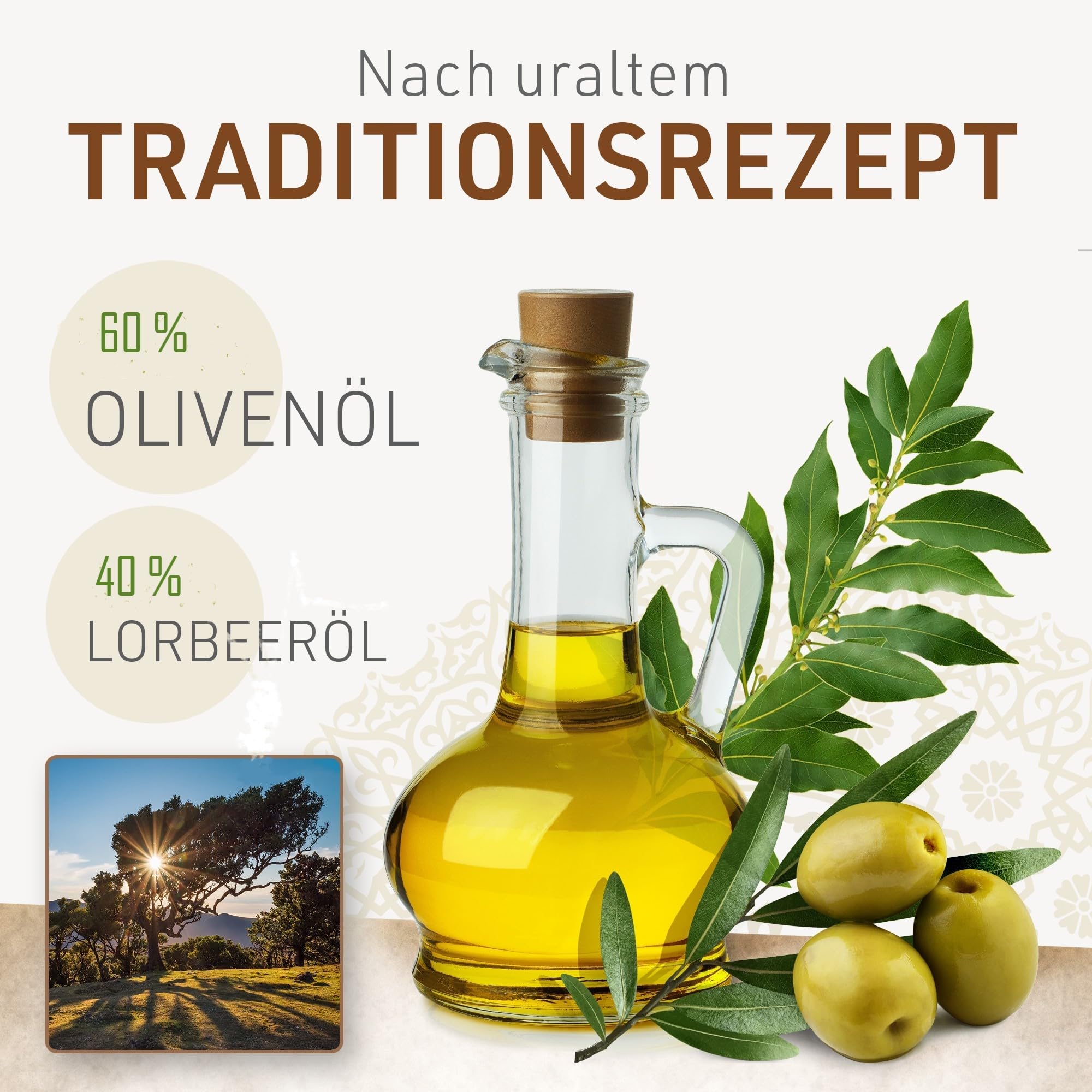 Mydło z oliwą z oliwek z 40% olejem laurowym