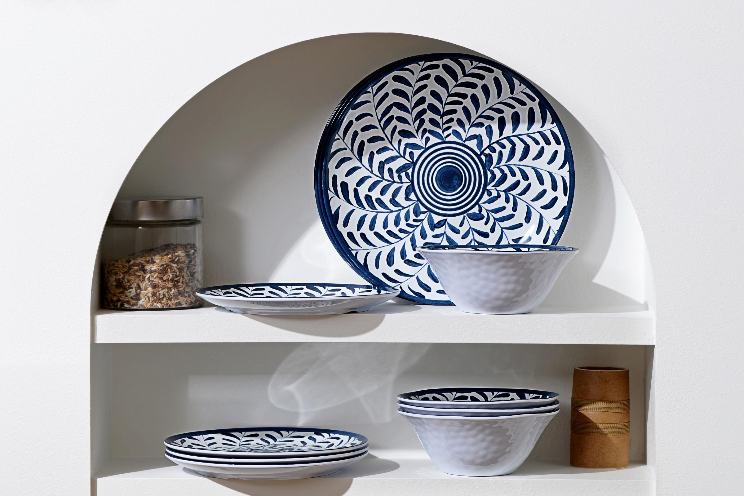 Set Of 5 Wheat Straw Dinner Plates, 7.8 Inch | Unbreakable, Lightweight & BPA-Free Plastic Plates, Dishwasher & Microwave Safe For Camping, Picnic