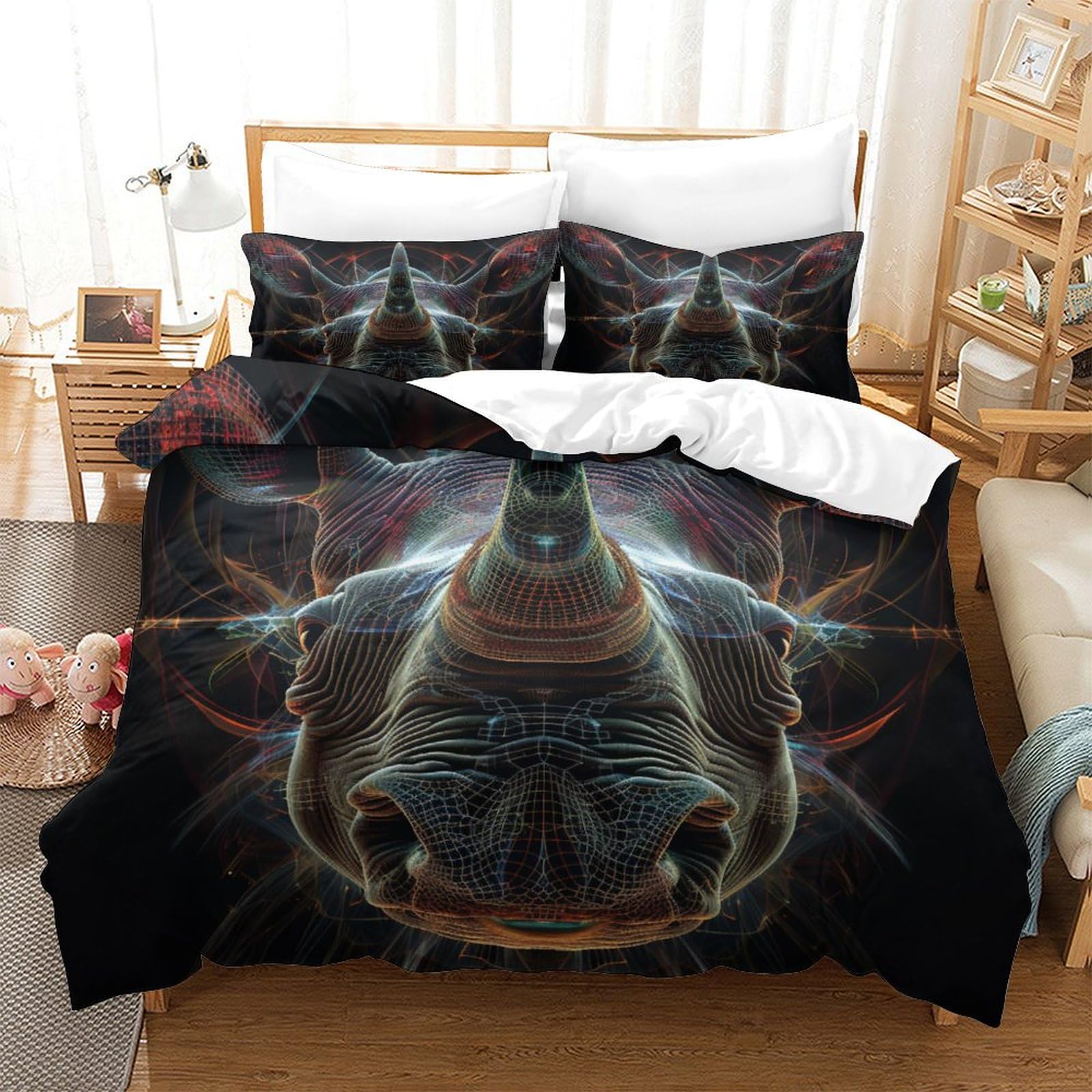 P1S9U7W5Y Artistic Abstract 3D Printed Duvet Cover Set 3 Pieces Microfiber for Adults Bedroom Decor Modern Bedding Set Super king（260x220cm）