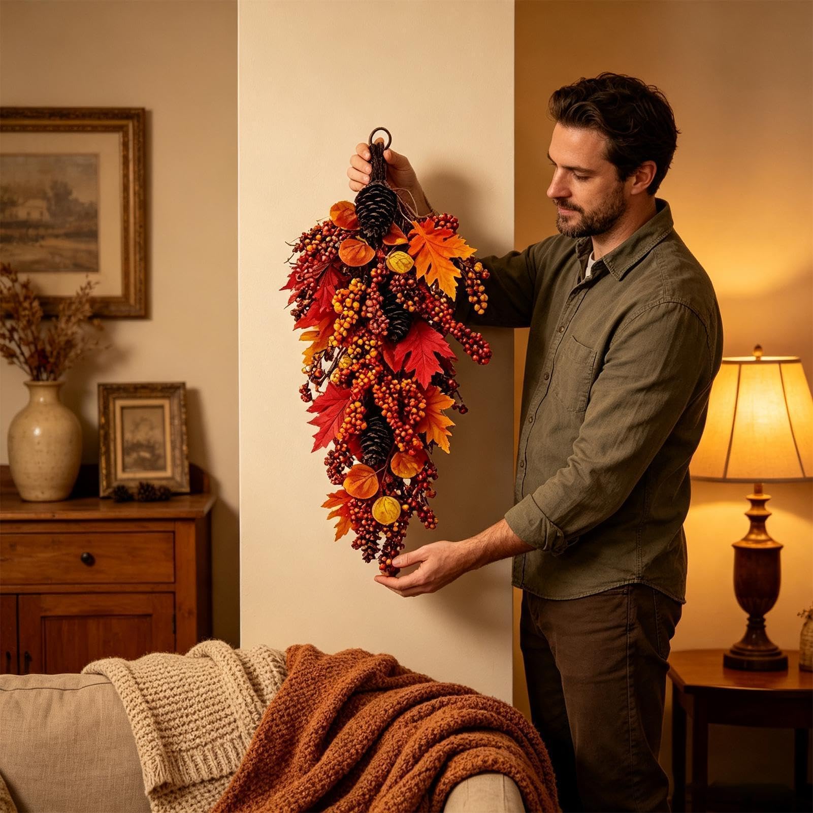 Festone A Autunnale Ghirlanda Artificiale Decorativa Fatta A Mano