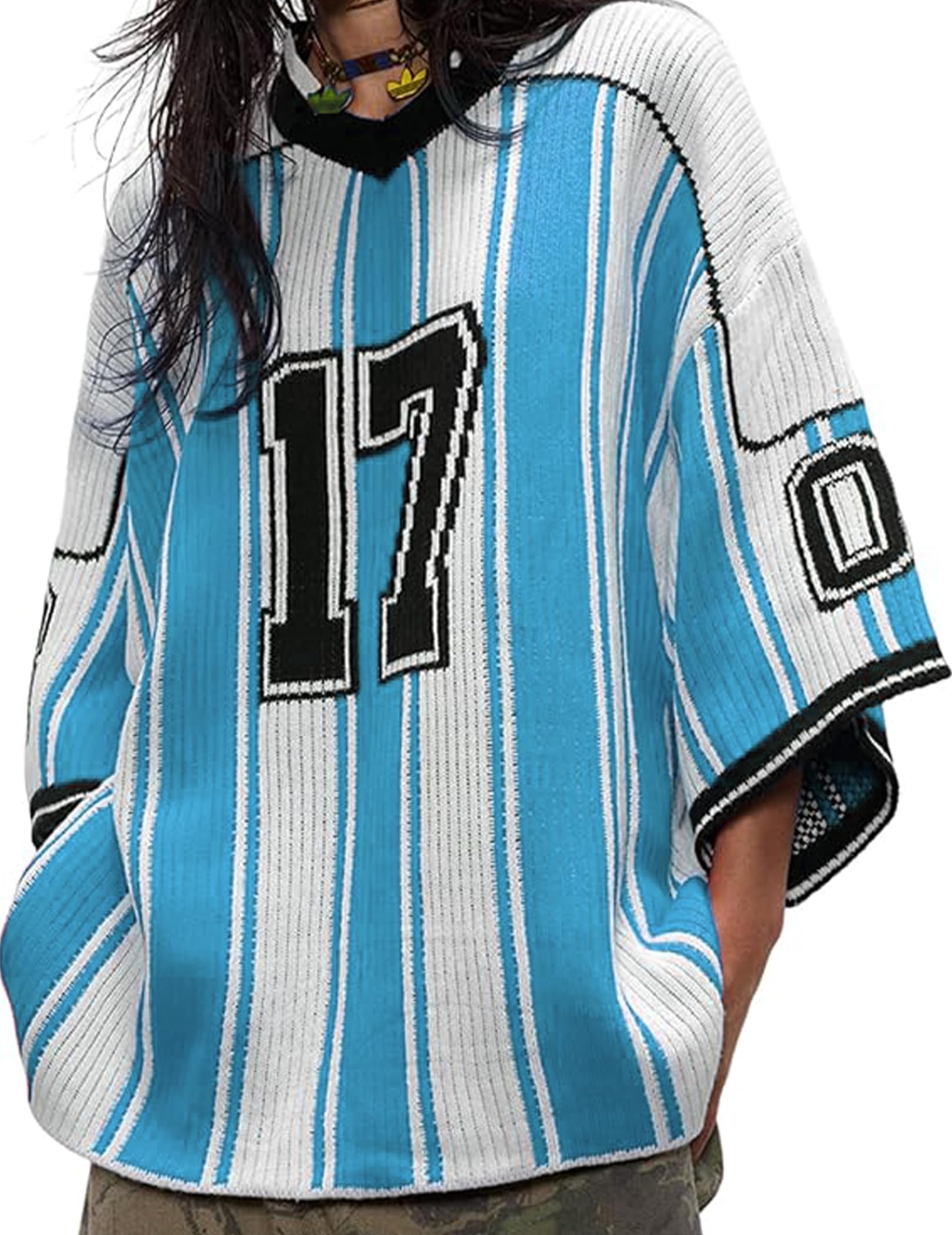 ミュージシャン XG Football Oversized Tee / BLUE(XS-S) 81Qht4aTD1L.jpg