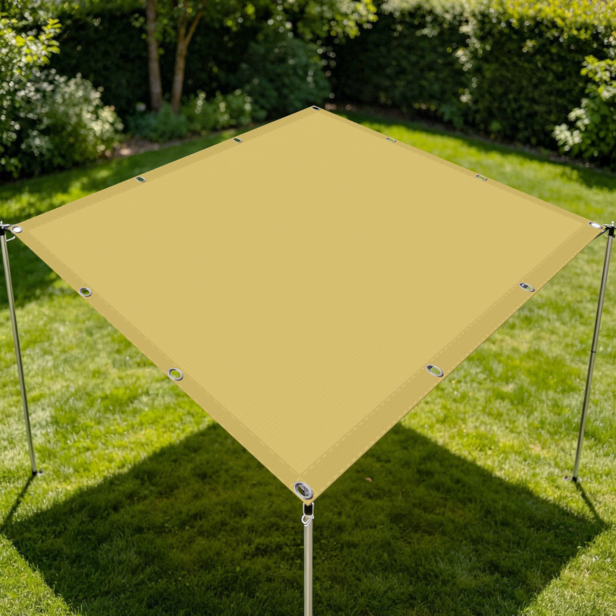 Voile d'ombrage rectangulaire imperméable 1.4x6 m protection vent et pluie pour terrasse