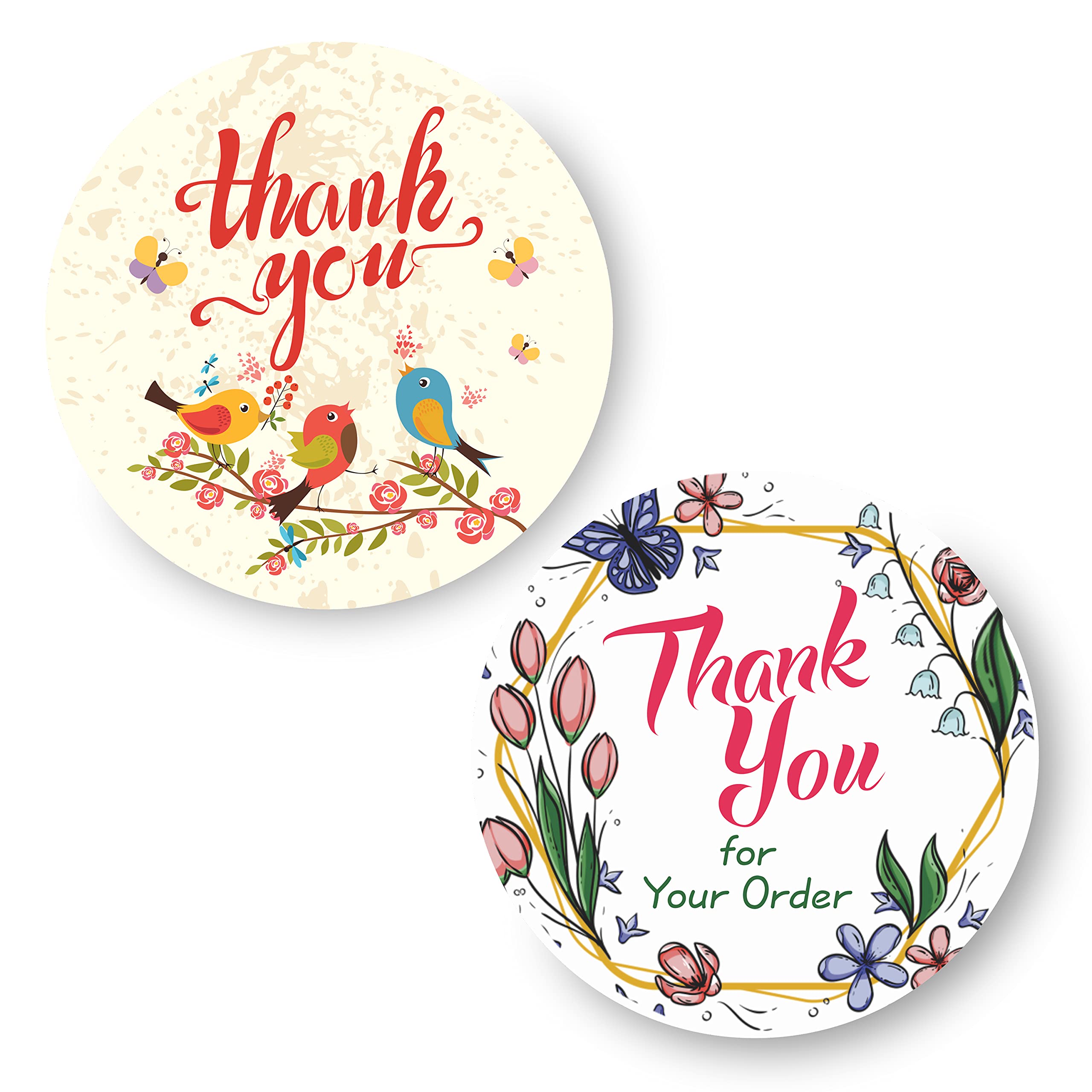 Clickedin 480 Pieces Mix Designs Thank You Stickers for Envelope,Gift Box and Order Packaging (Size - 1.5 inch)