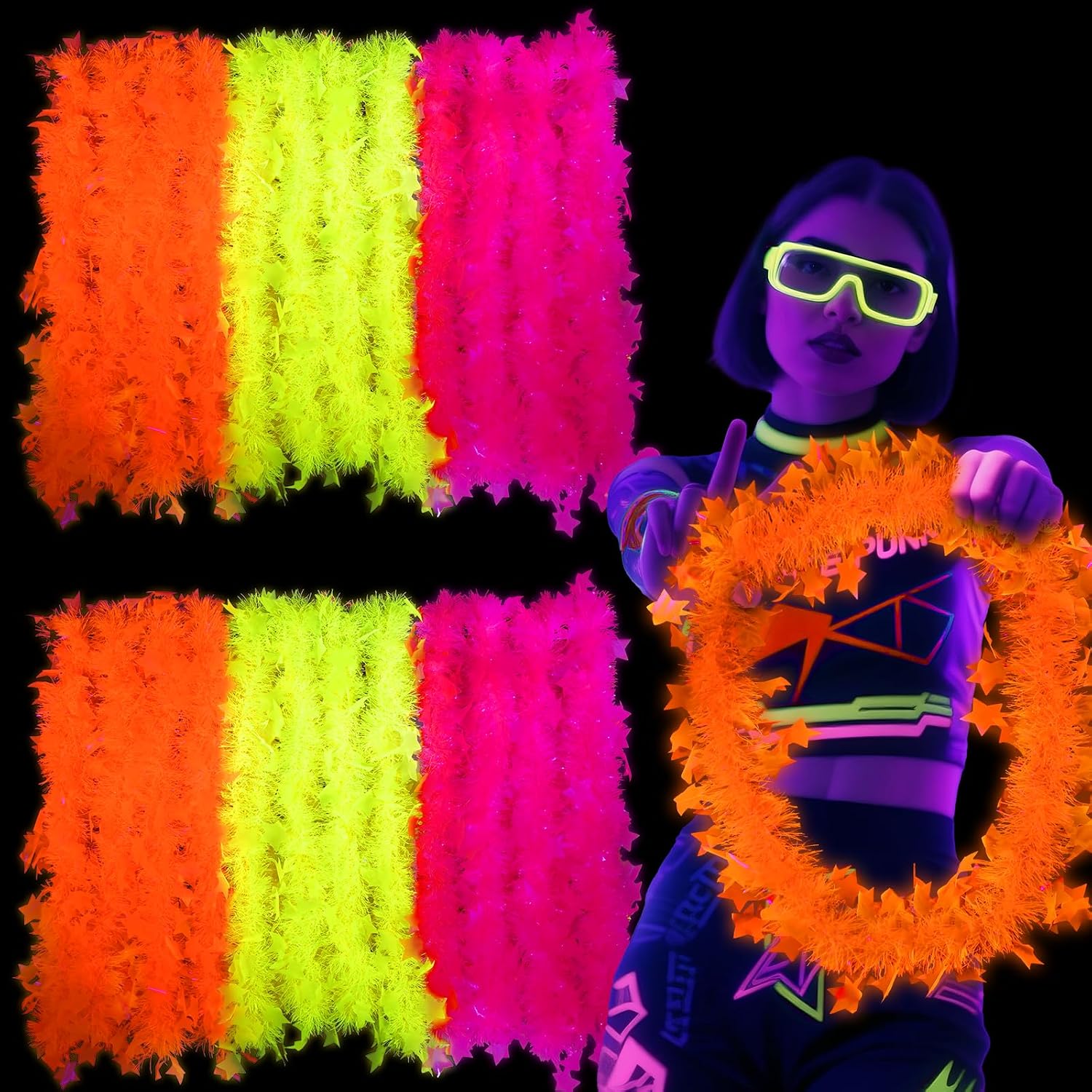 Mega-L 24 Pcs Glow in the Dark Party Necklace, Glow Party Supplies