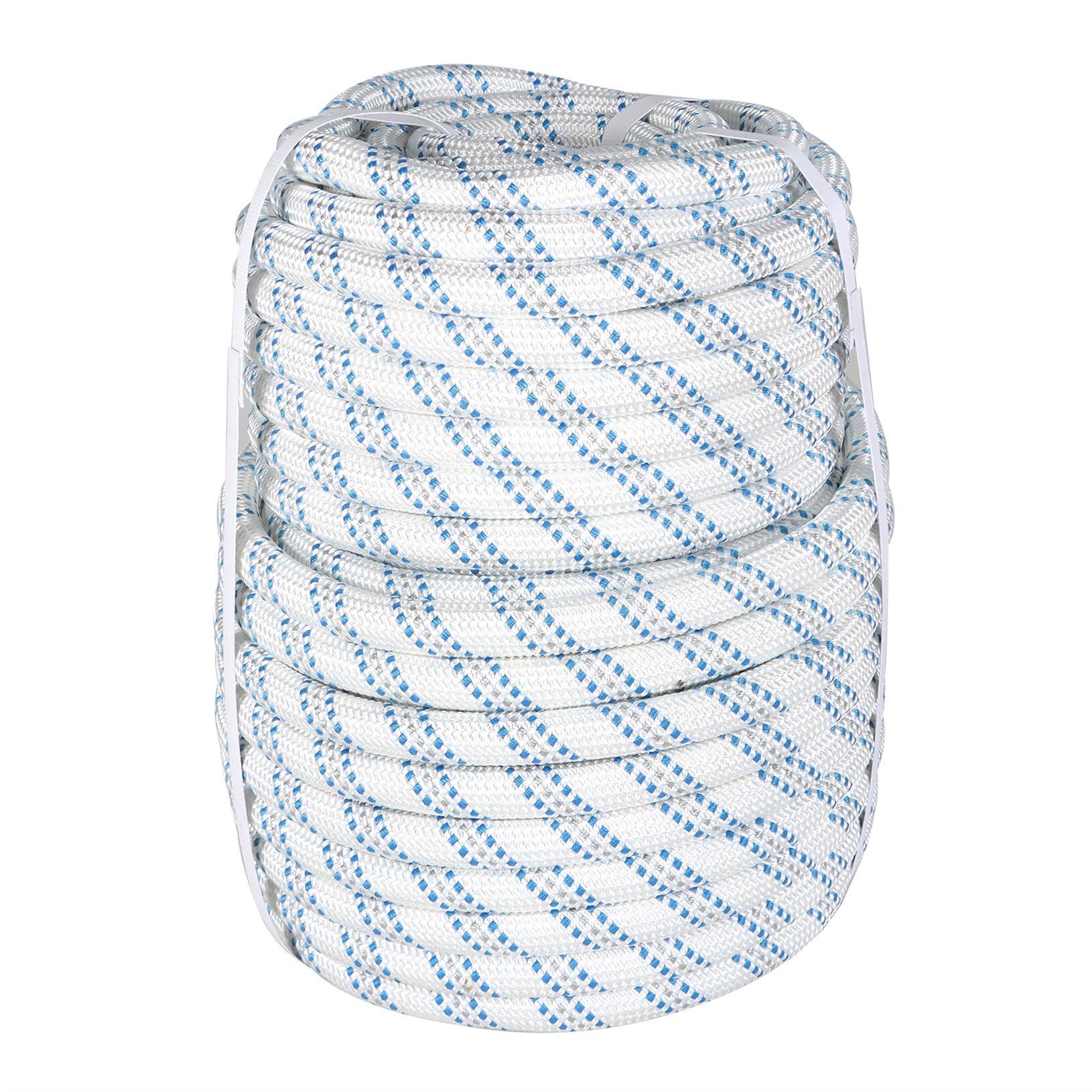 3/4 in x 150FT Gray White Blue Arborist Bull Rope Double Braid ...