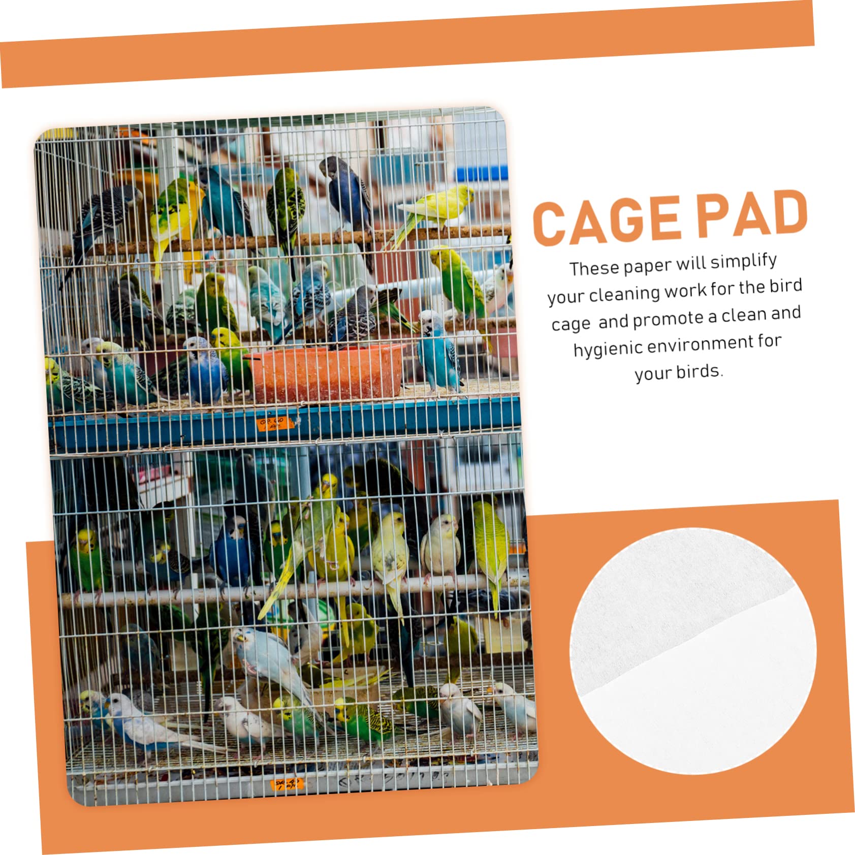 Papel De Jaula De Pájaros Absorbente 100 Unidades Fácil De Limpiar Ideal para Mascotas