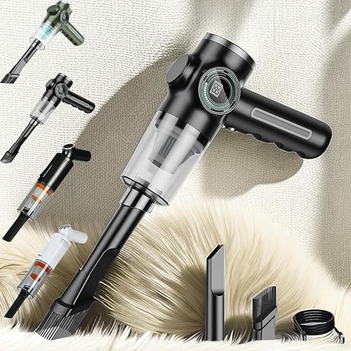 Aspiradora inalámbrica, aspiradora recargable para automóvil con pantalla digital, filtro lavable, alta potencia, uso húmedo y seco, aspiradora disponible en Yaxa Peru