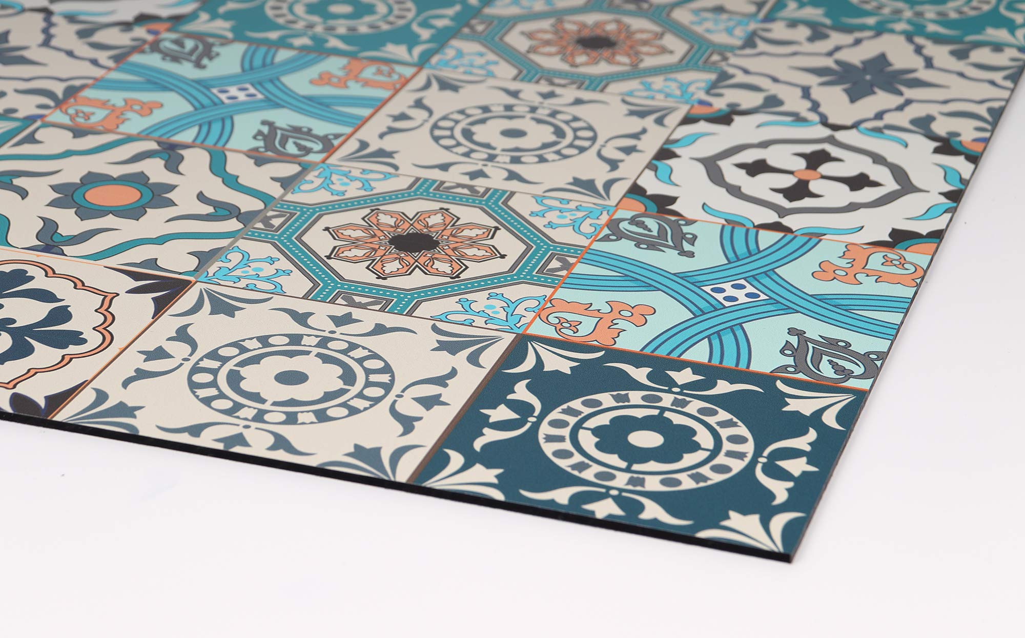 Queence | Küchen Spritzschutz 60x40 cm,Fliesenmuster' | Küchenrückwand | Alu-DiBond | Fliesenschutz für den Herd und Spüle | Küche | Küchenfliesen | Fliesenspiegel | Rückwand