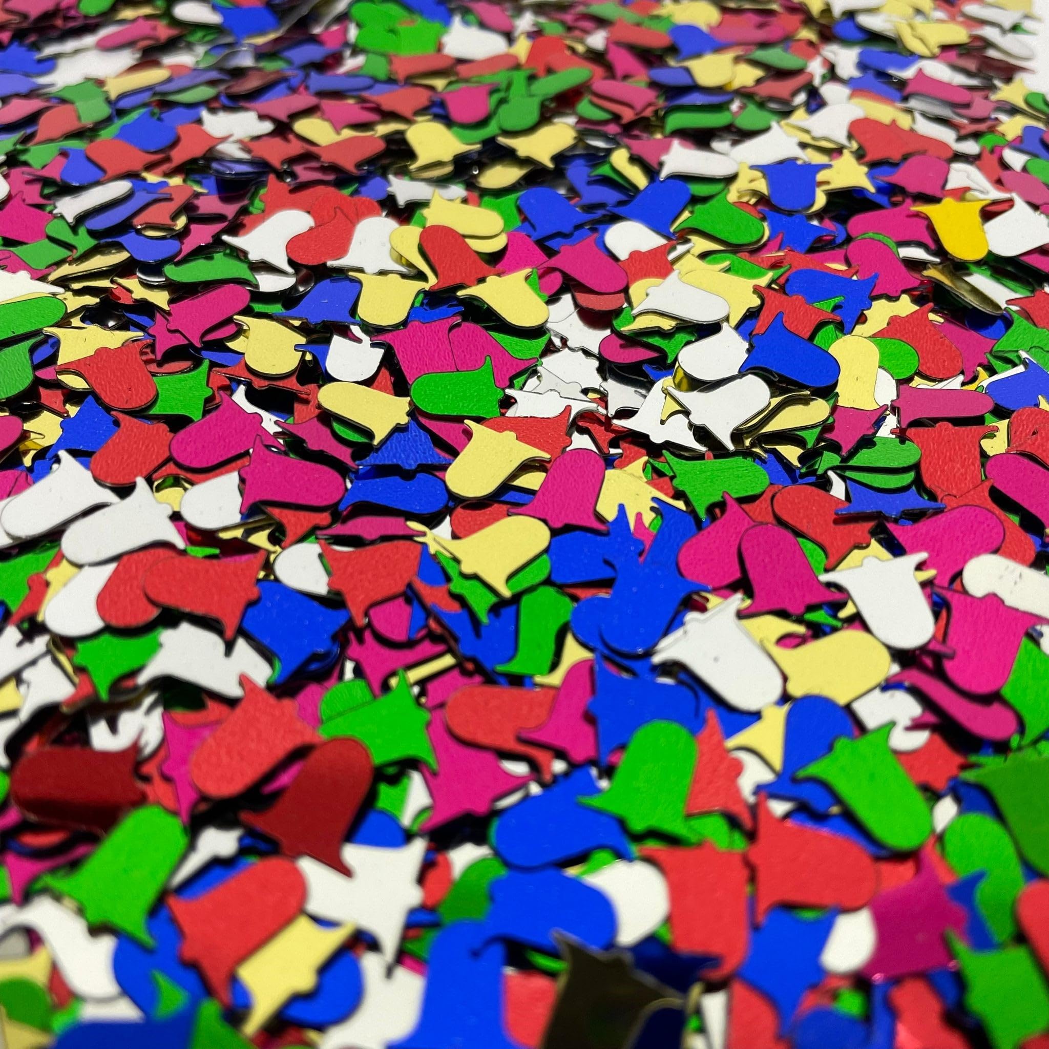 Multi-Coloured Bell-Shaped Christmas Confetti 200g Jar Festive Confetti Table Confetti Party Decorations Supplies for Birthday, Anniversary, Christmas, Xmas