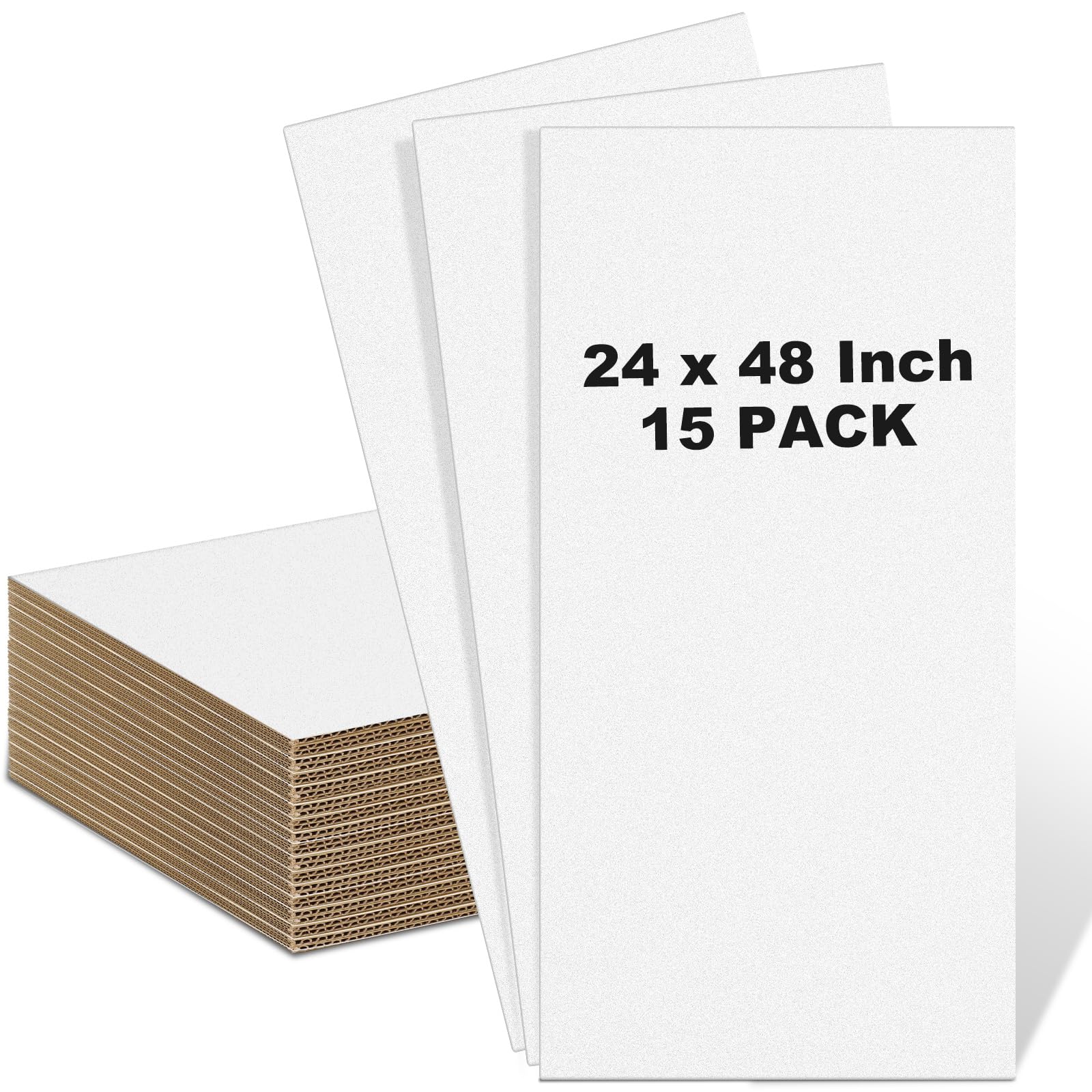 Henoyso 15 Pack 24 X 48 Inch White Cardboard Sheets